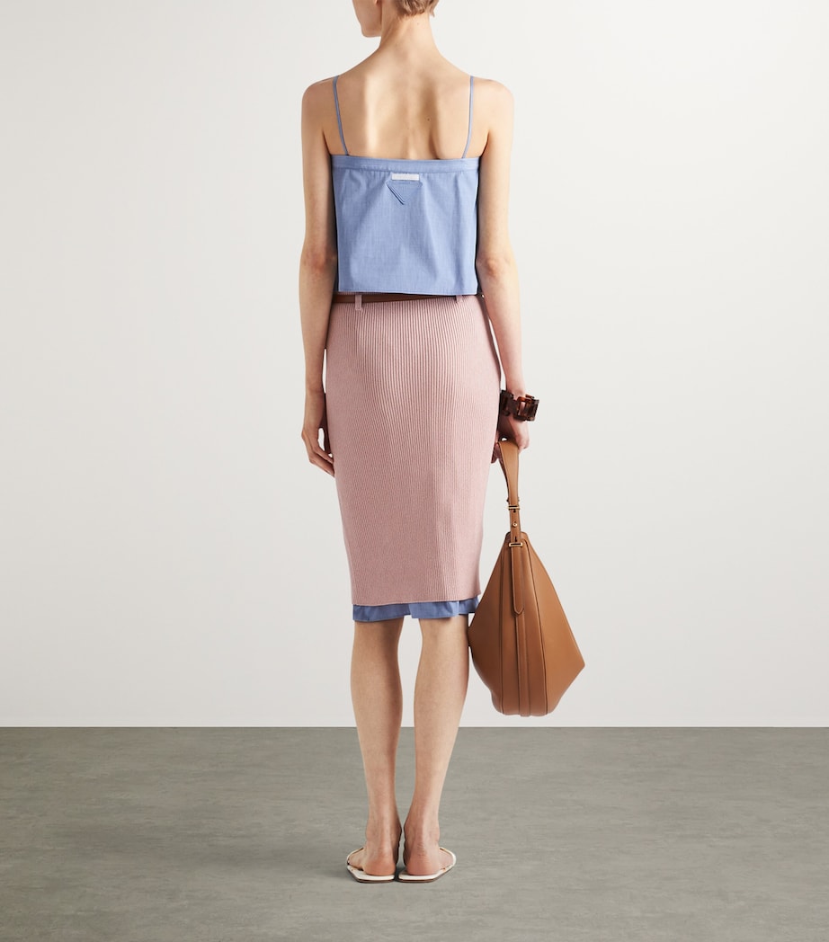 Ribbed Belted Midi Skirt F0028 Image 4