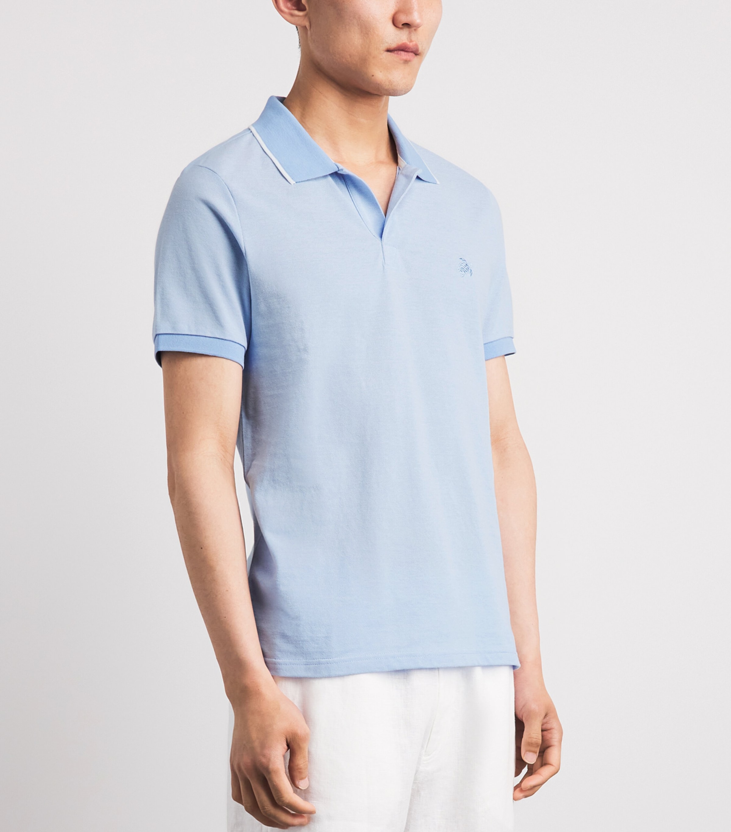 Vilebrequin Mens Cotton Palatin Polo Shirt Cloudy Image 4