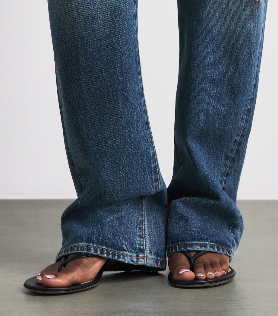 FRAME Womens Distressed The Vertical Straight Jeans Voltage Image 3