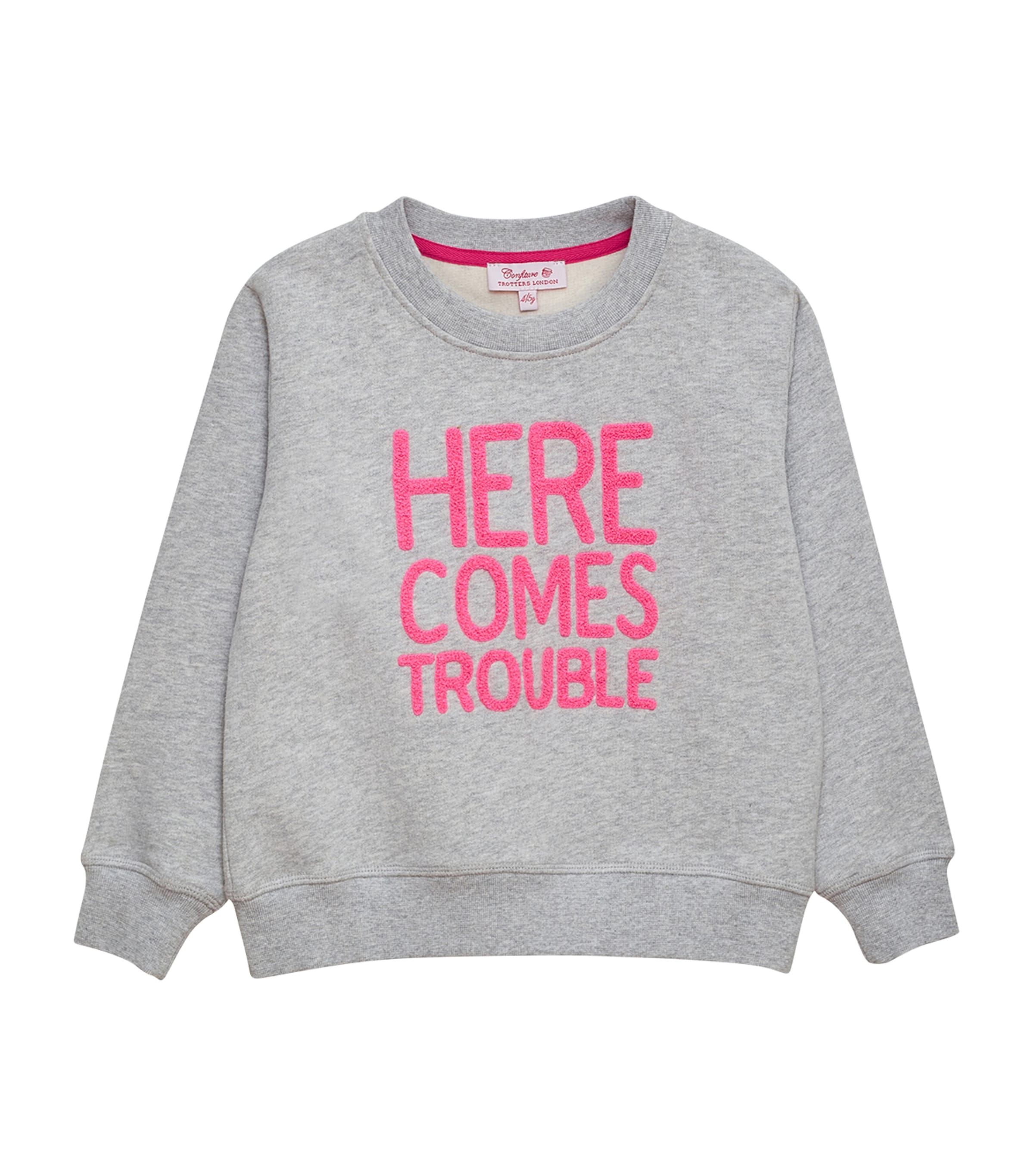 Trotters Here Comes Trouble Sweatshirt In Grey