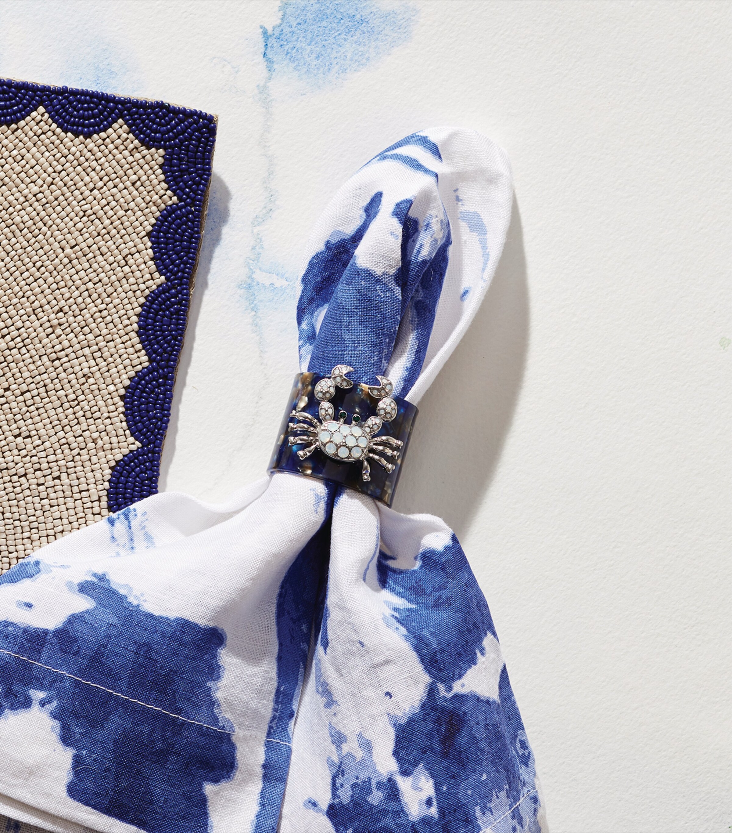 Tortoiseshell Crab Napkin Rings (Set of 4) BLUE Image 3