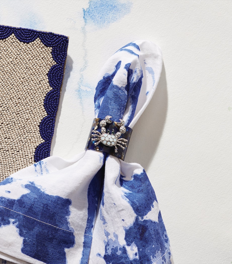 Tortoiseshell Crab Napkin Rings (Set of 4) BLUE Image 3