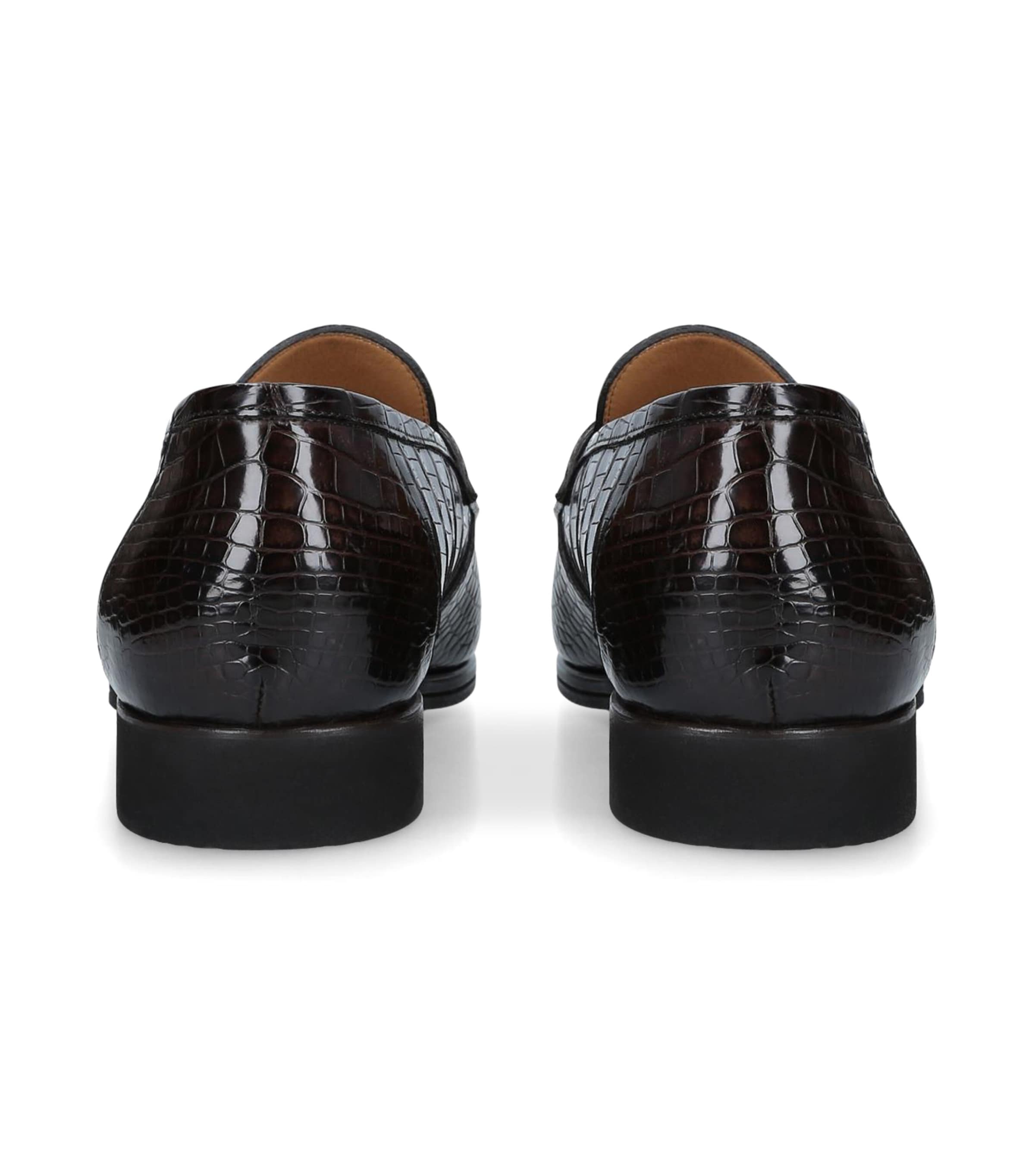 Brotini Crocodile Leather Penny Loafers Dark Brown Image 2