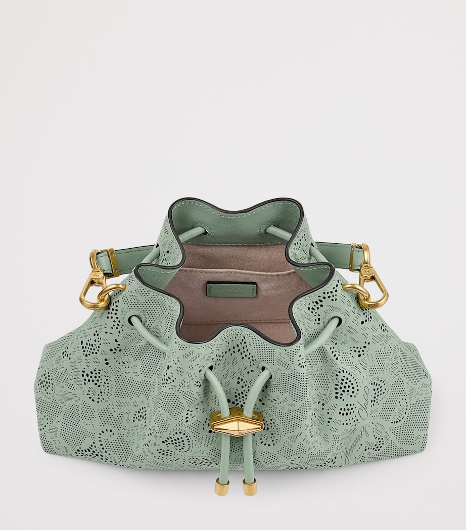Cinch Small Leather Shoulder Bag VERDE/GOLD Image 4