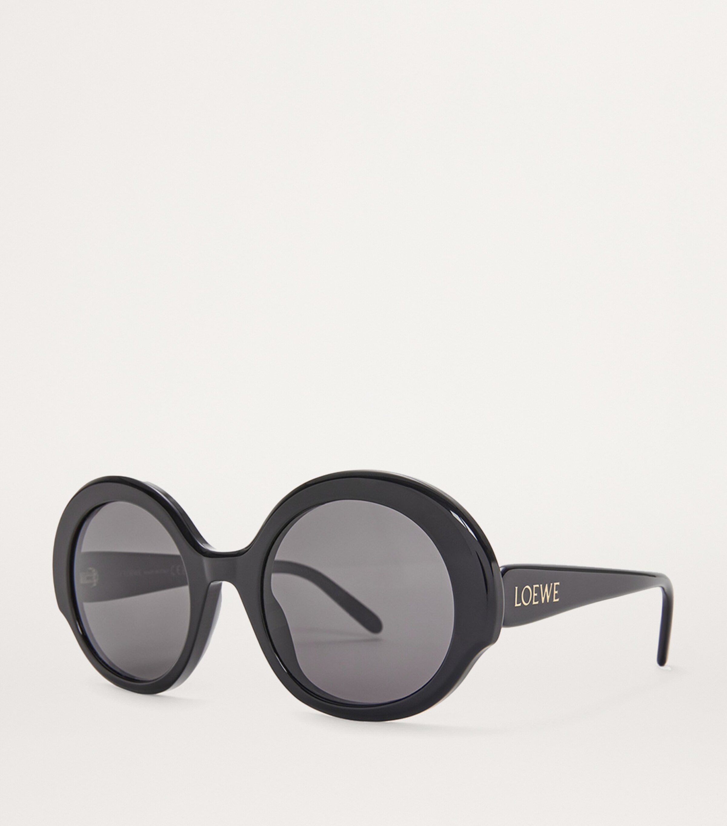 Thin Round Sunglasses BLACK Image 2