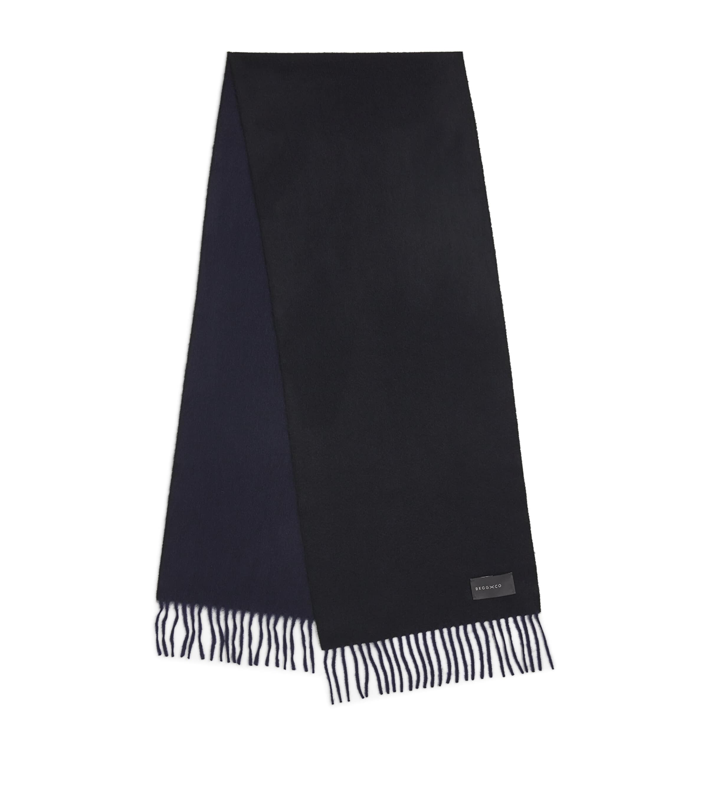 Begg X Co Cashmere Reversible Scarf In Navy