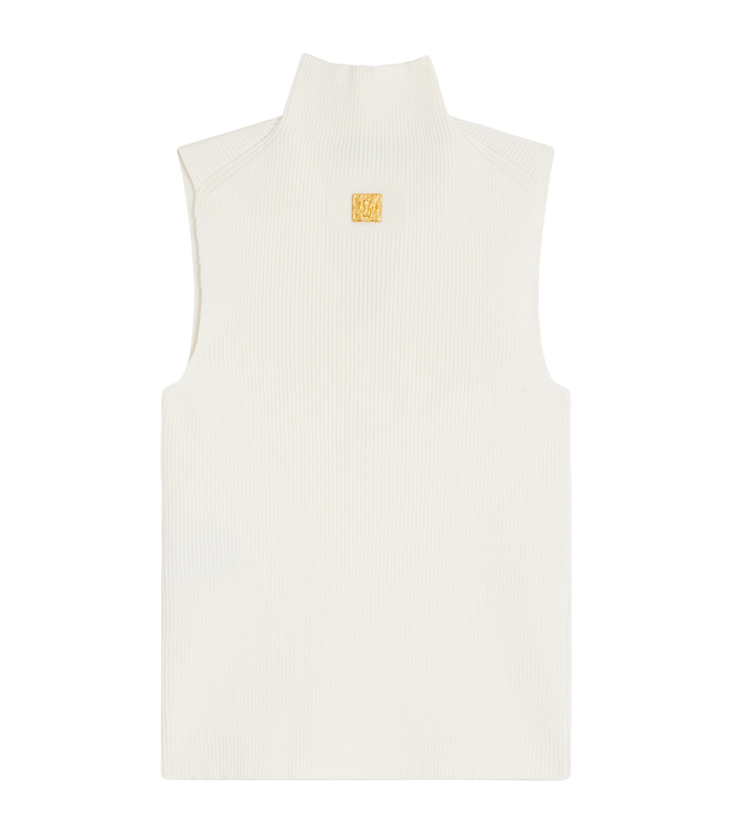 Schiaparelli Womens Keyhole Sleeveless Sweater Ecru Image 5