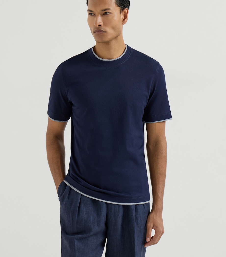 Cotton Faux-Layered T-Shirt CD325 Image 2