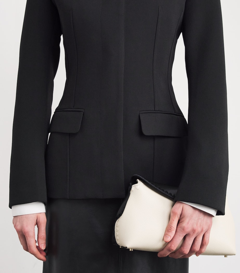 Cinched Collared Jacket 001 BLACK Image 6