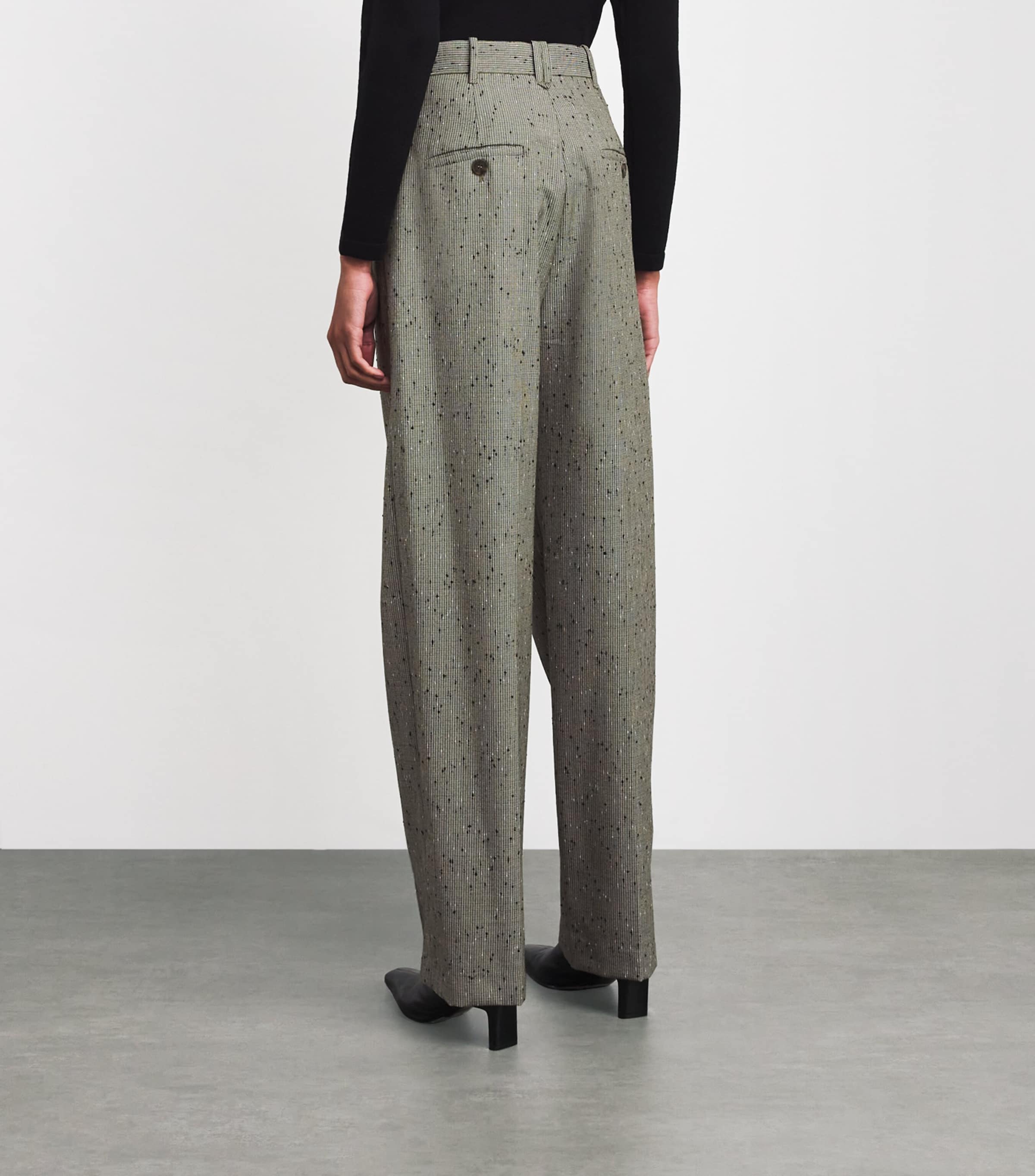 CAMILLA AND MARC Womens Slubbed Noma Straight Trousers Khaki Marle Image 4