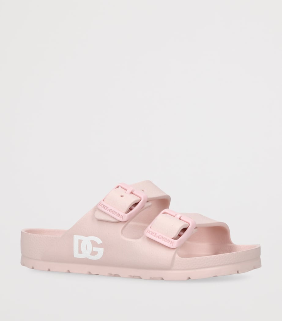 Dolce&Gabbana Kids Logo Buckle Sandals Pink Image 3