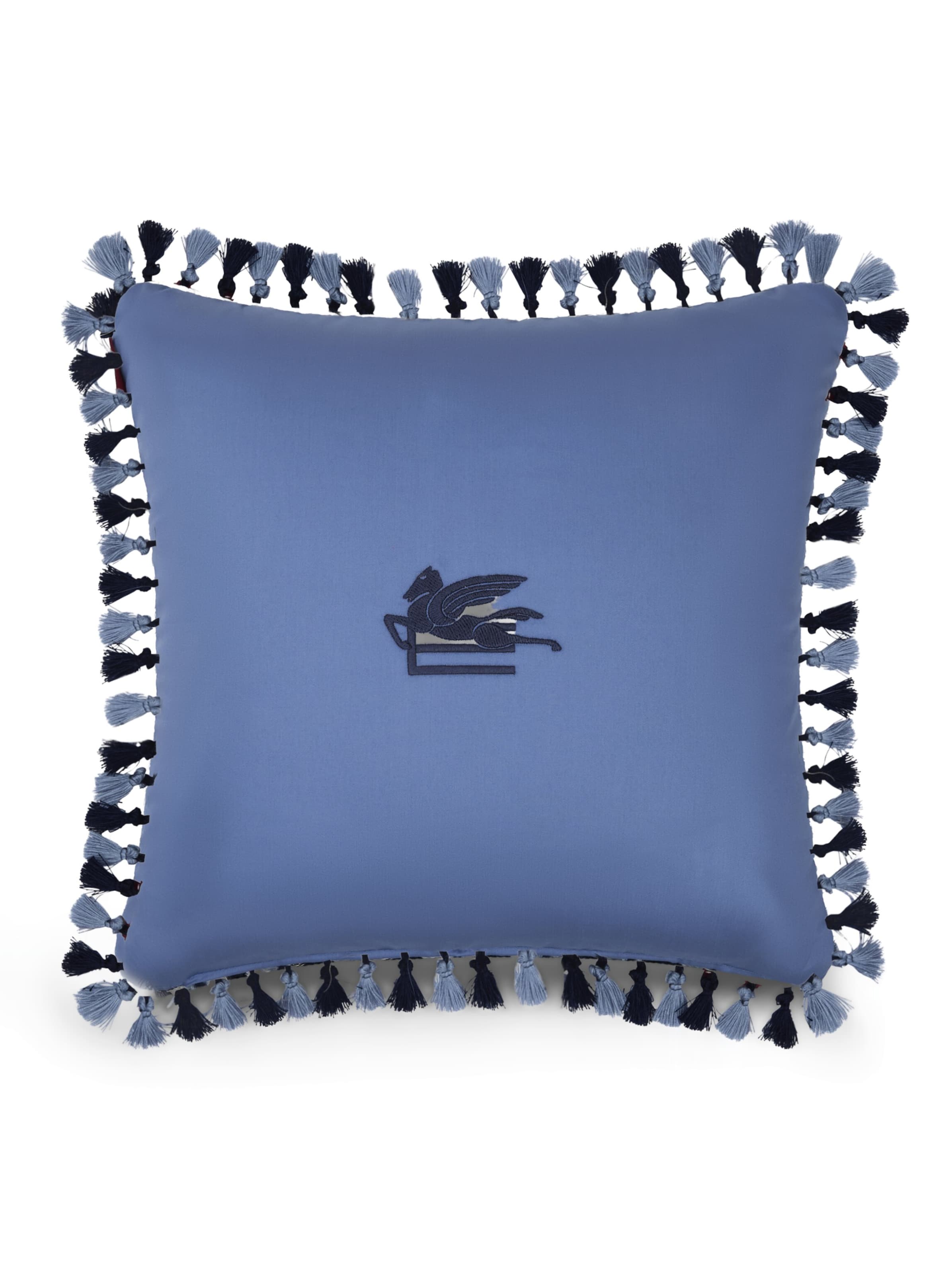 Etro Tassel-Trim Hoa Cushion (45cm x 45cm) Print On Blue Base Image 2