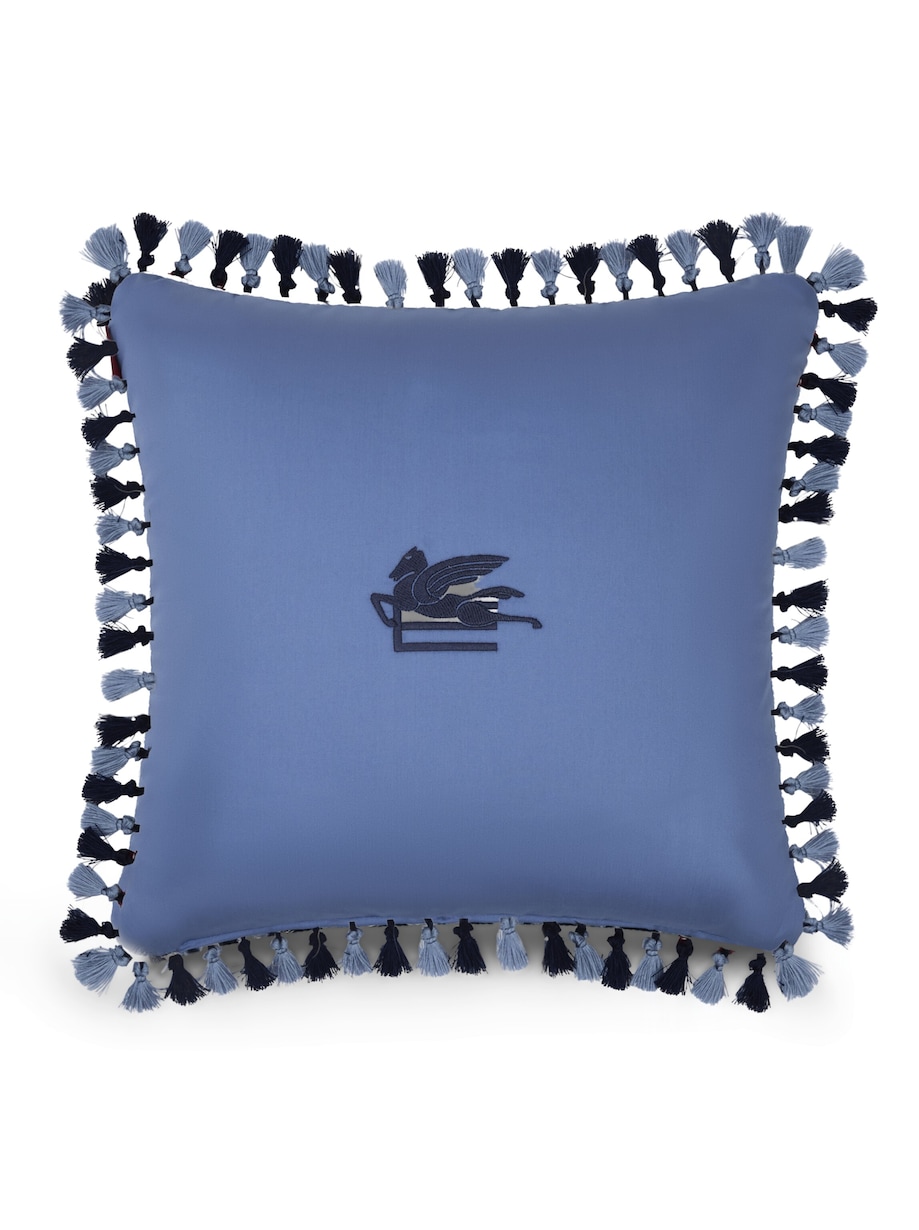 Etro Tassel-Trim Hoa Cushion (45cm x 45cm) Print On Blue Base Image 2