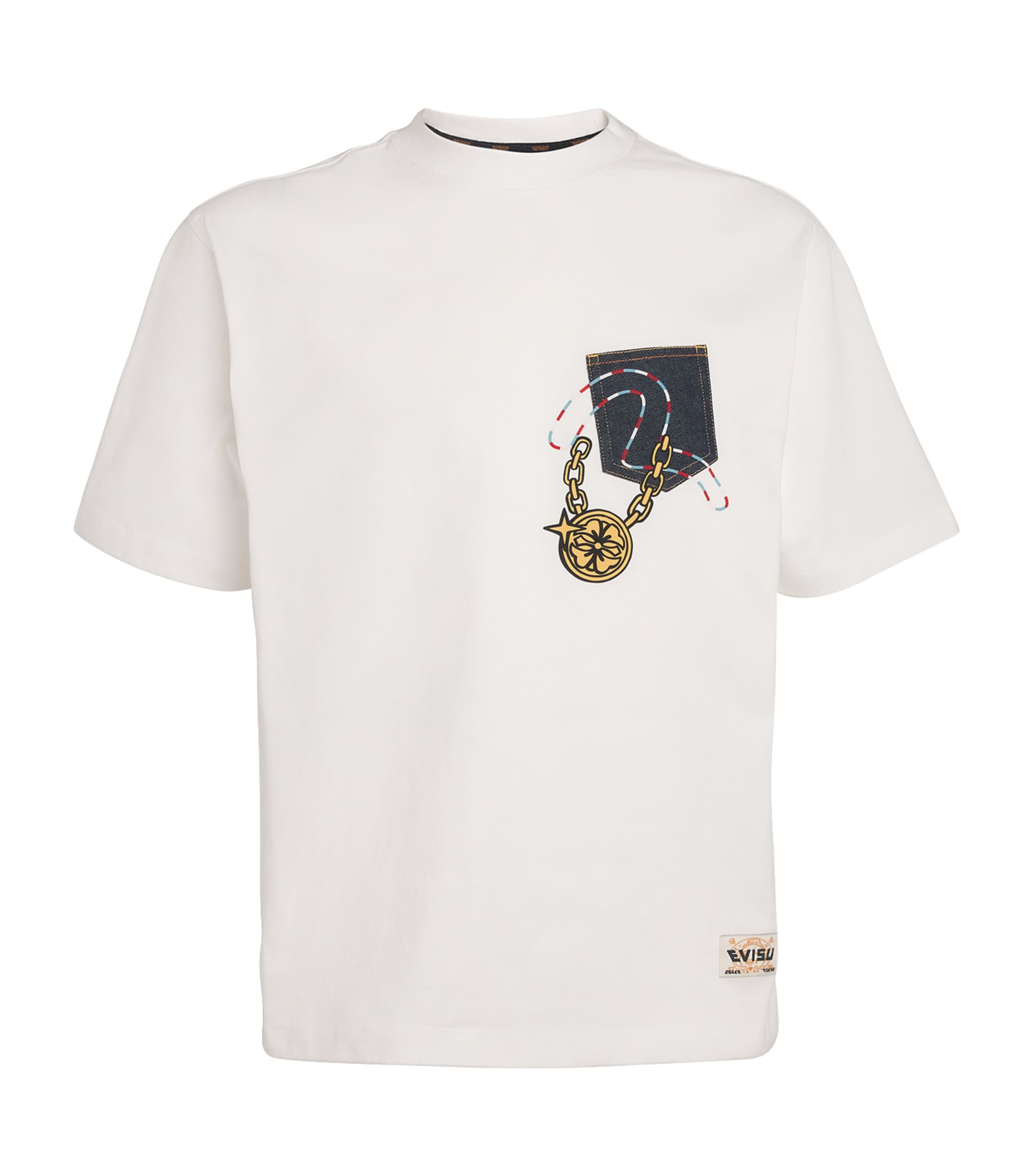 Evisu Cotton Graphic T-shirt In White