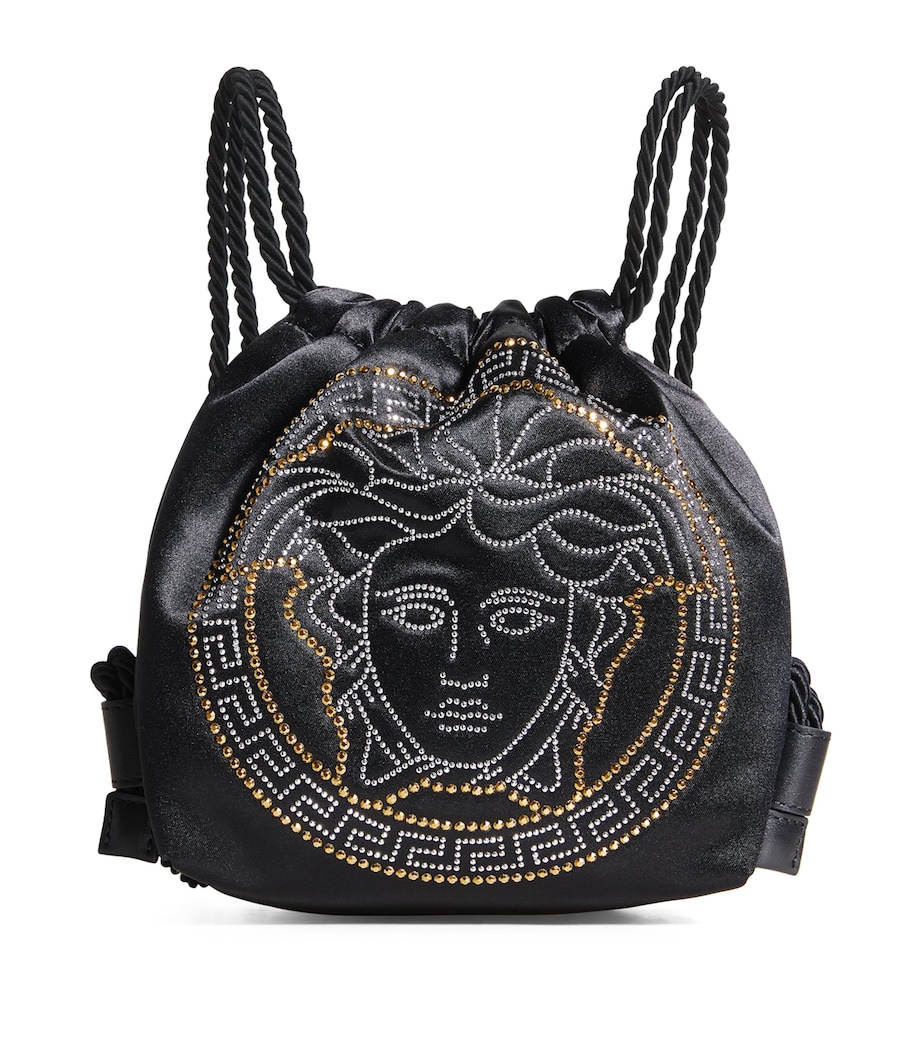 Embellished Medusa Drawstring Backpack 1B00L-BLCKPLLDM+GOLD Image 1