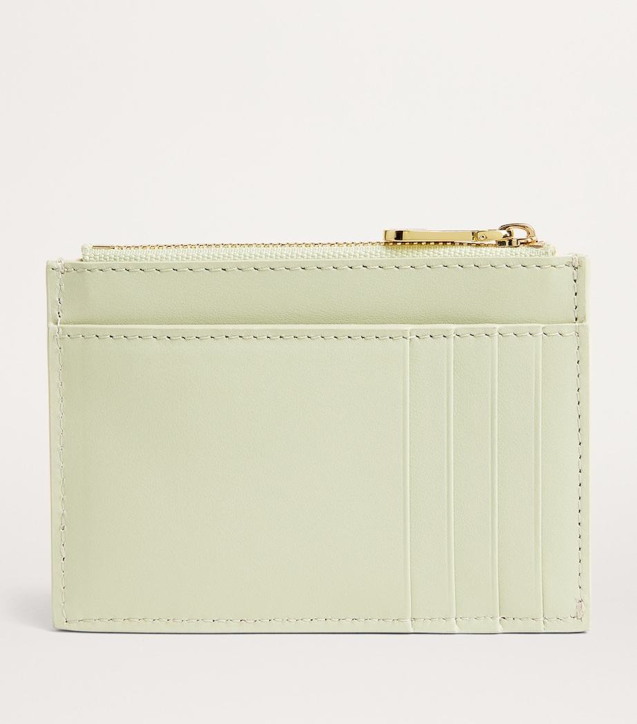 Leather Zip-Up Card Holder GREEN Image 2