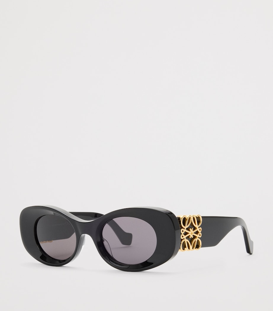 Bevelled Oval Sunglasses BLACK Image 2