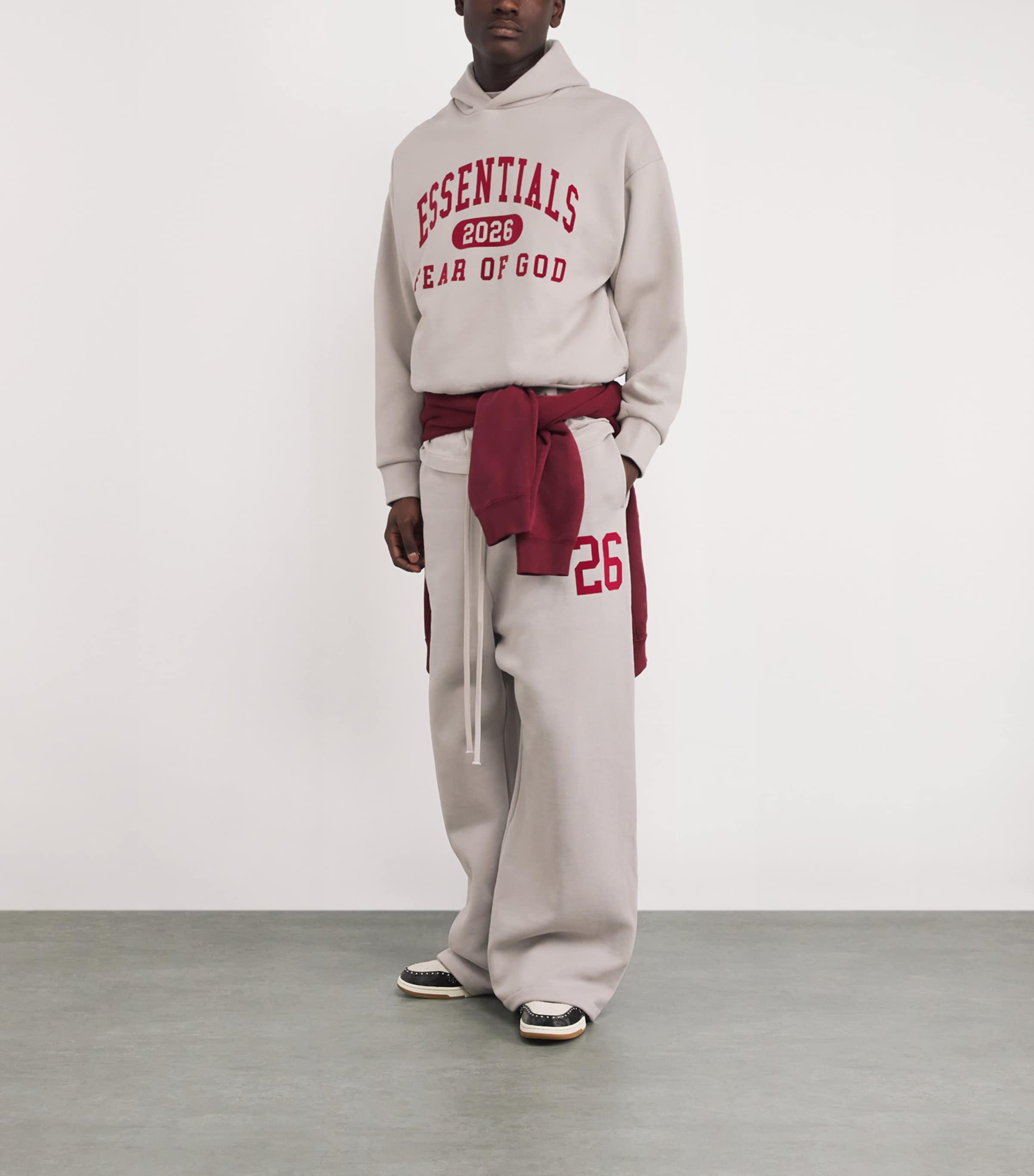 Cotton-Blend Varsity Sweatpants SMOKE GREY Image 2