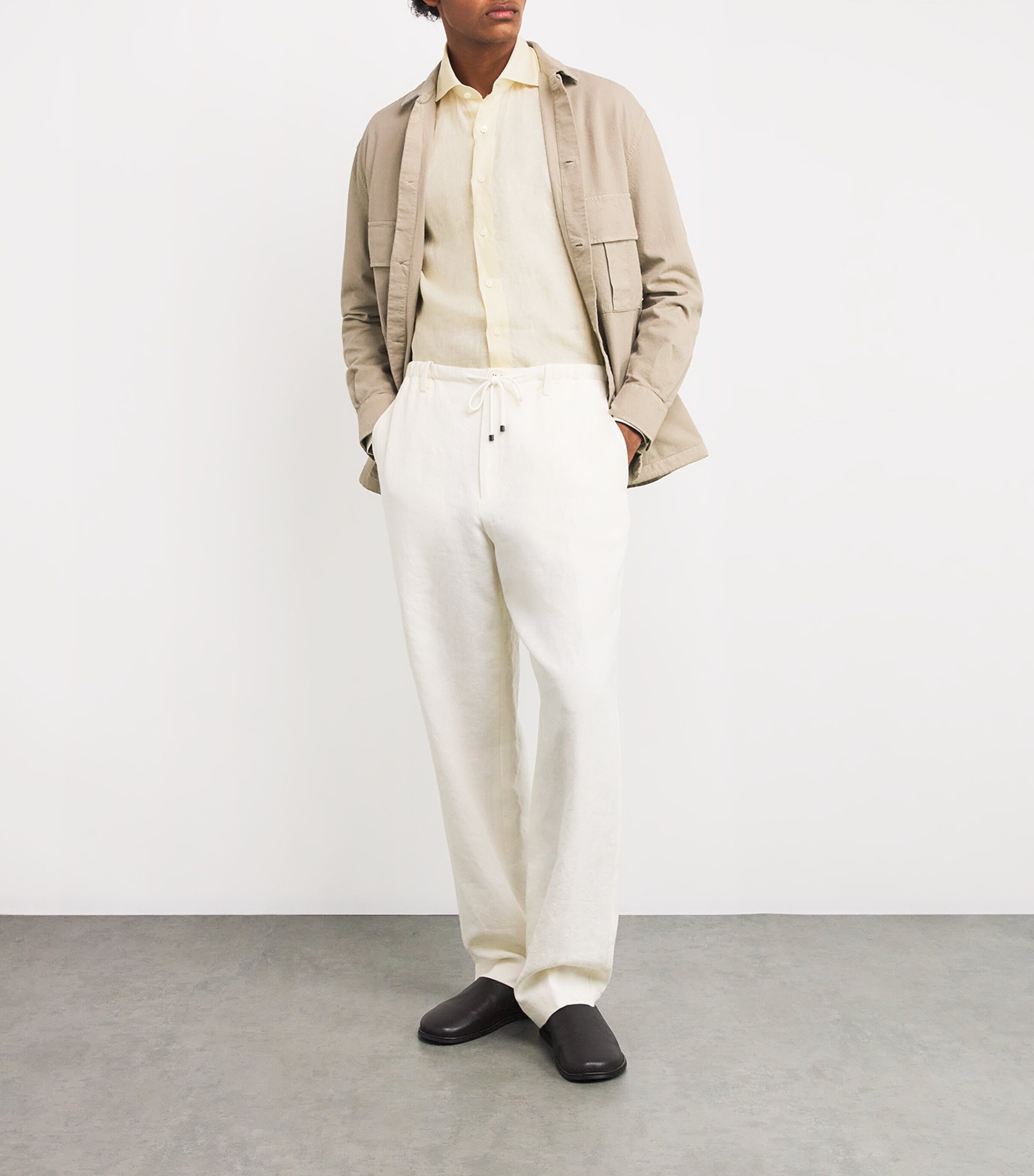 100HANDS Mens Linen Shirt Yellow Image 2