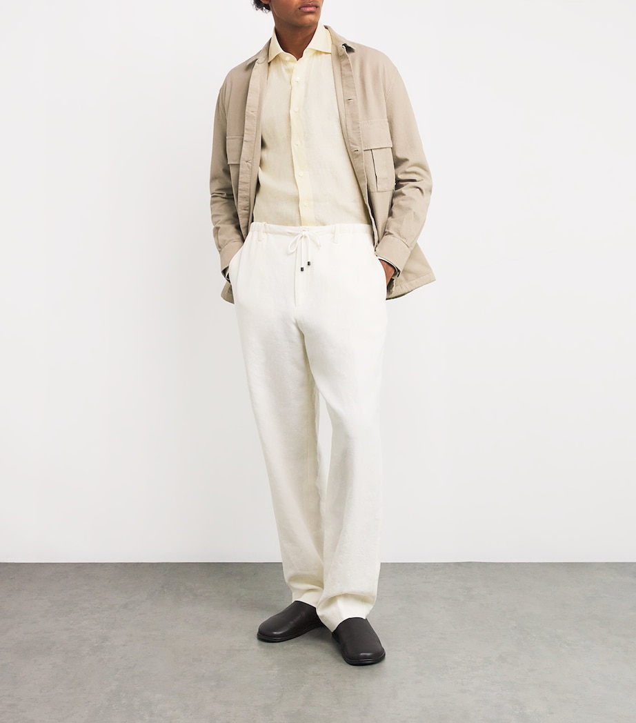 100HANDS Mens Linen Shirt Yellow Image 2