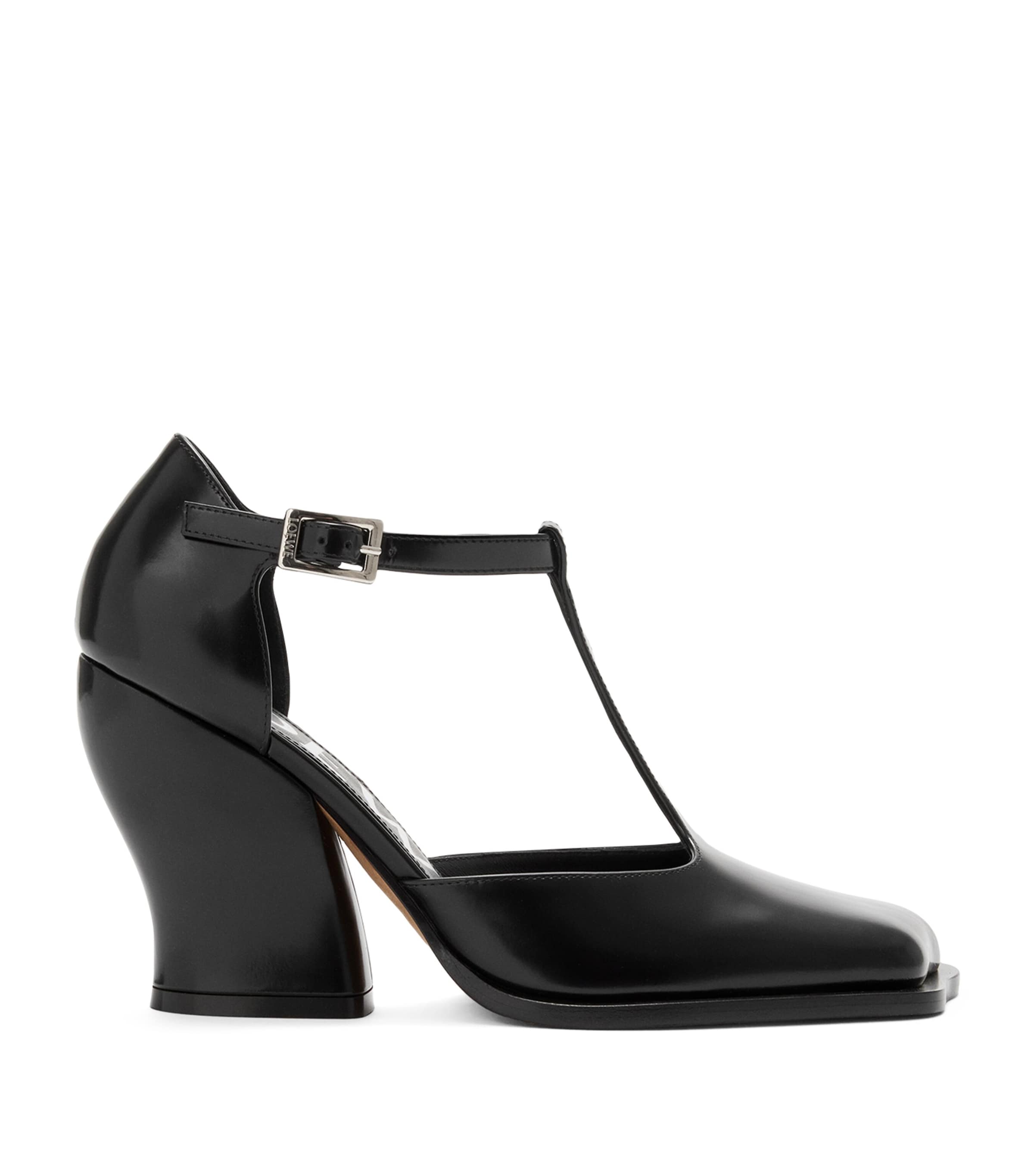 Loewe Leather Onda T-bar Pumps 90 In Animal Print