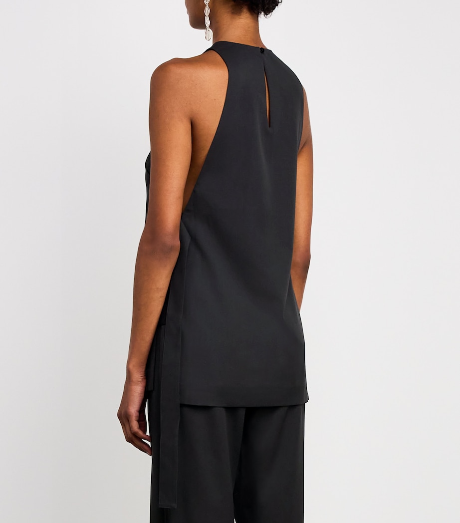 Stretch-Wool Sleeveless Top BLACK OLIVE Image 4