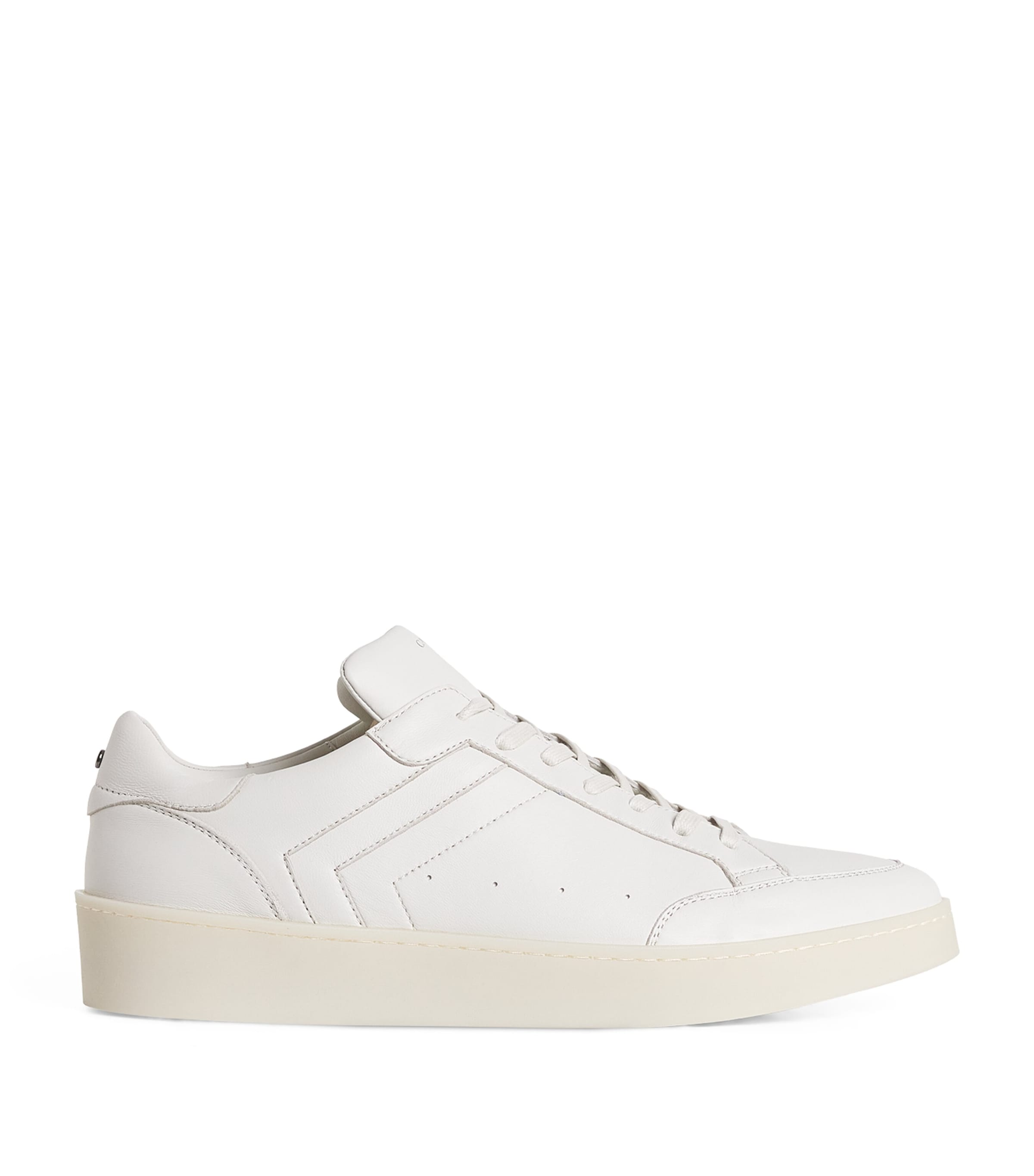 Canali Refined Sheep Skin Sneakers With Minimalist Aesthetic In White