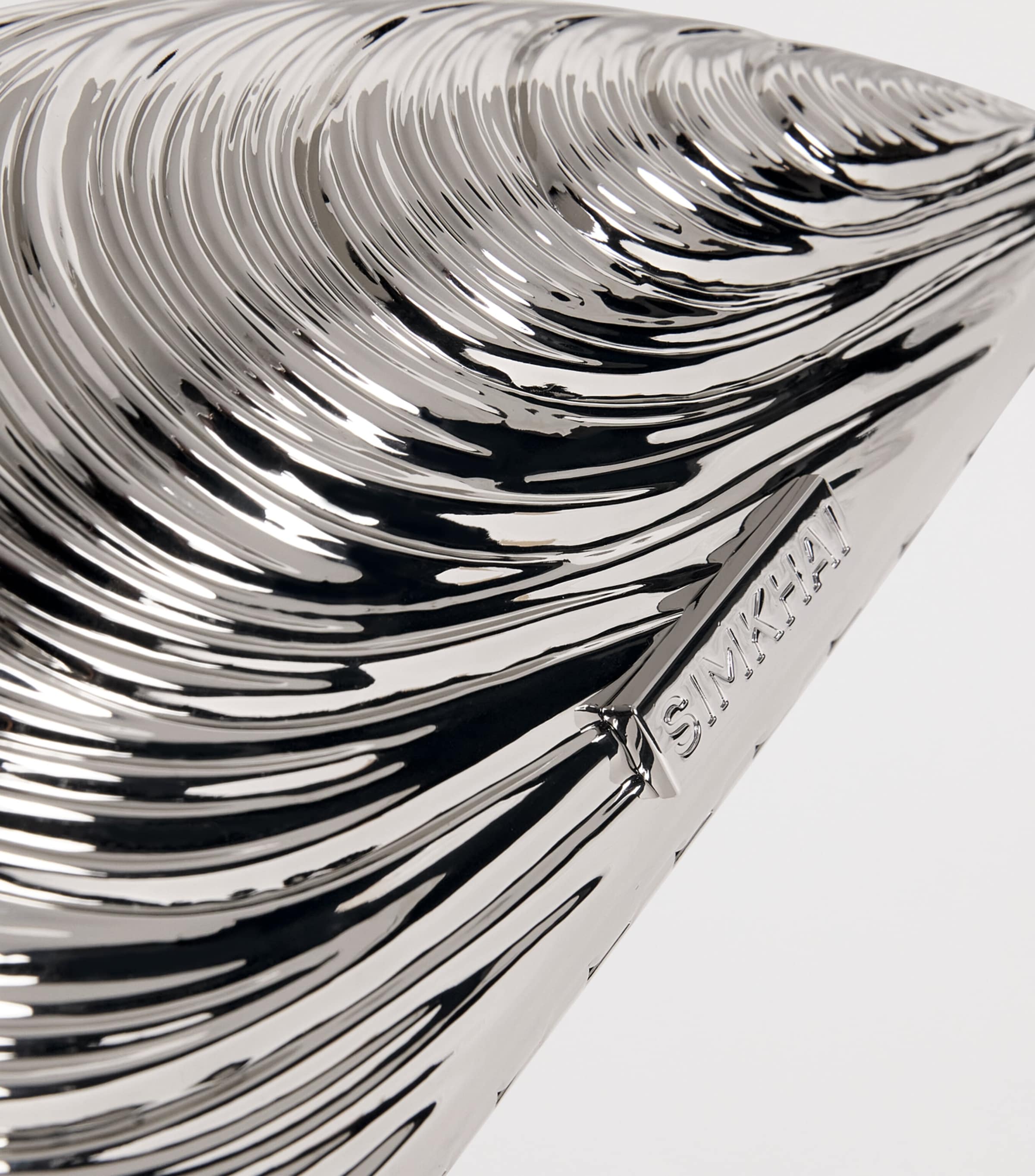 Bridget Oyster Clutch Bag SILVER Image 4