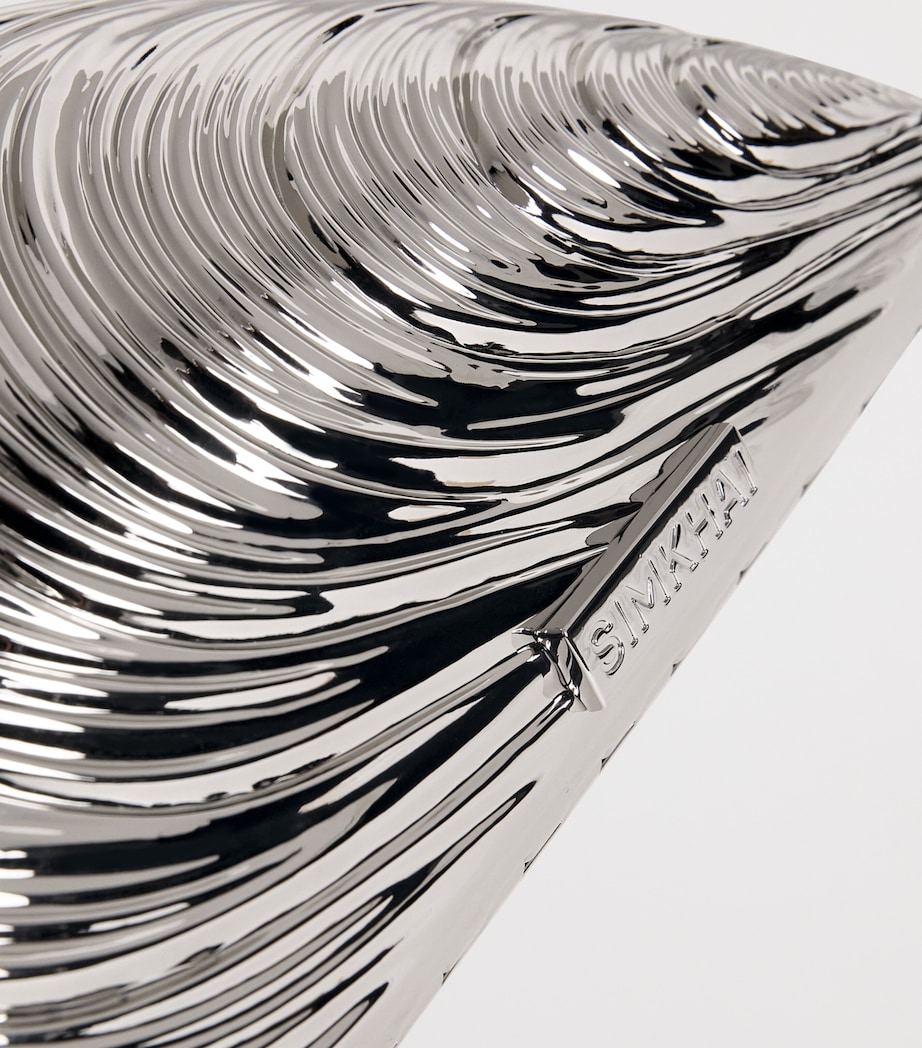 Bridget Oyster Clutch Bag SILVER Image 4