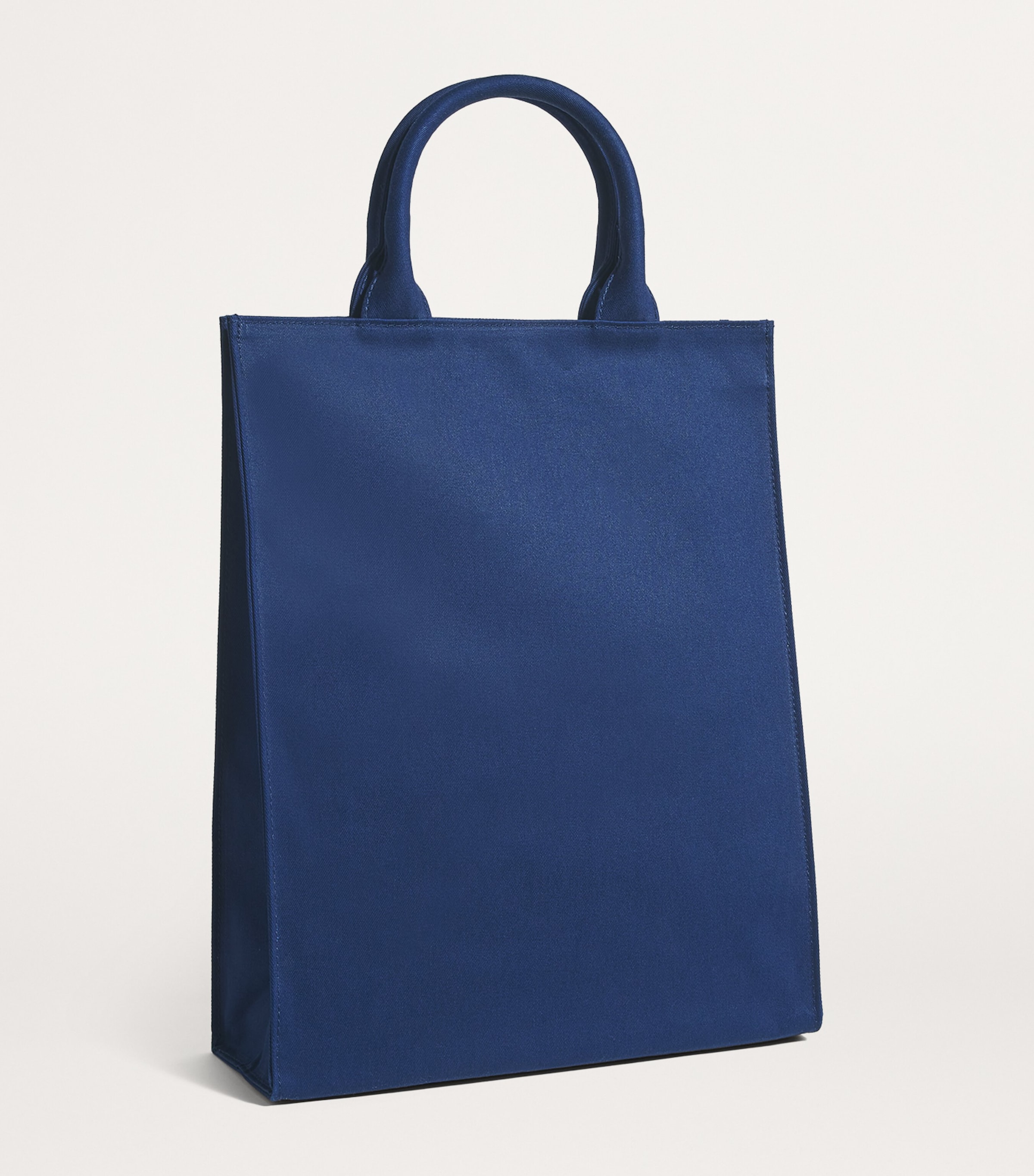 Medium Cotton Logo Tote Bag NAVY Image 3
