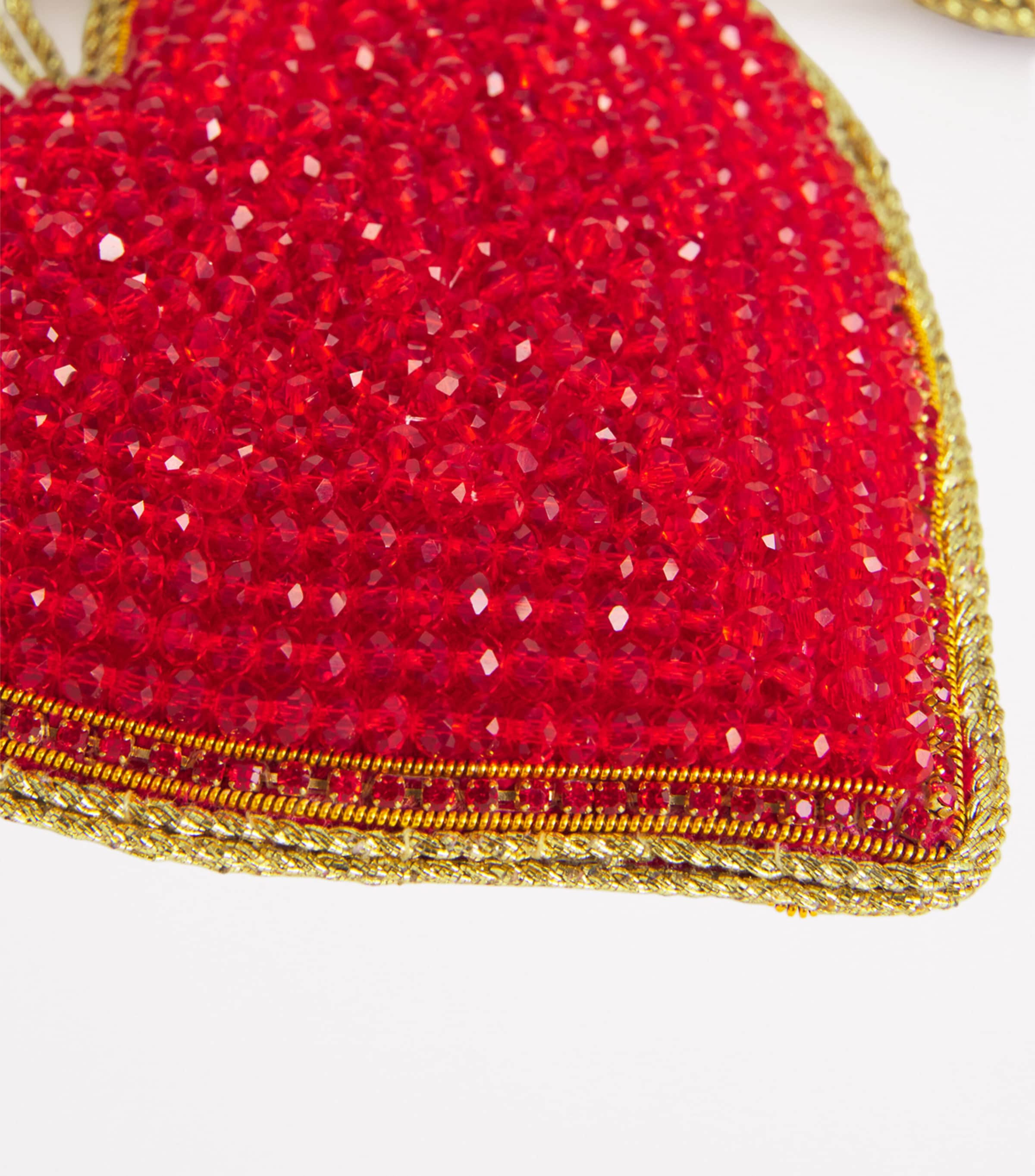 Embellished Heart Ornament RED Image 2