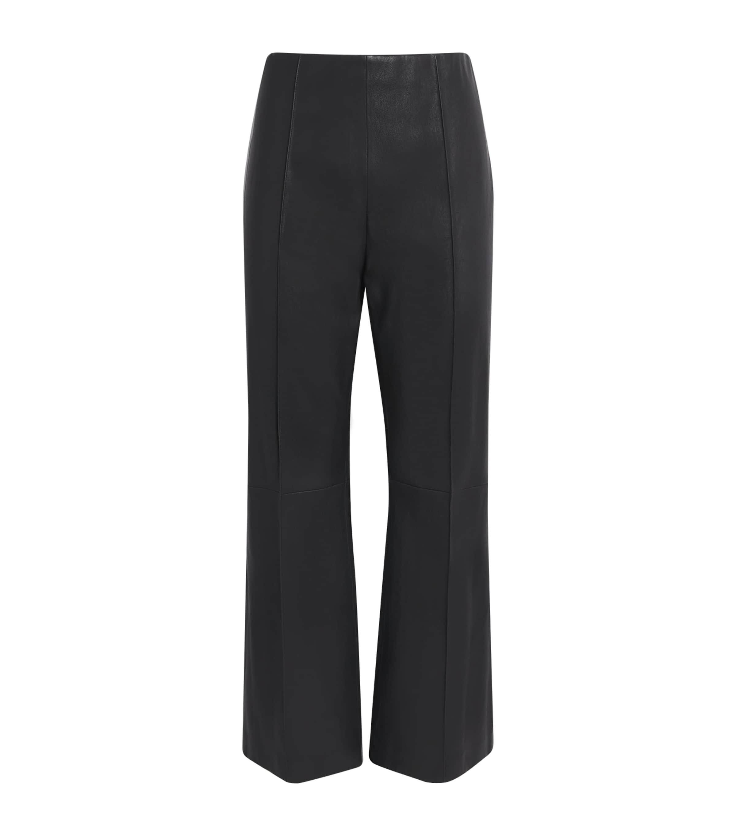 Rag & Bone Leather Irina Flared Trousers In Black