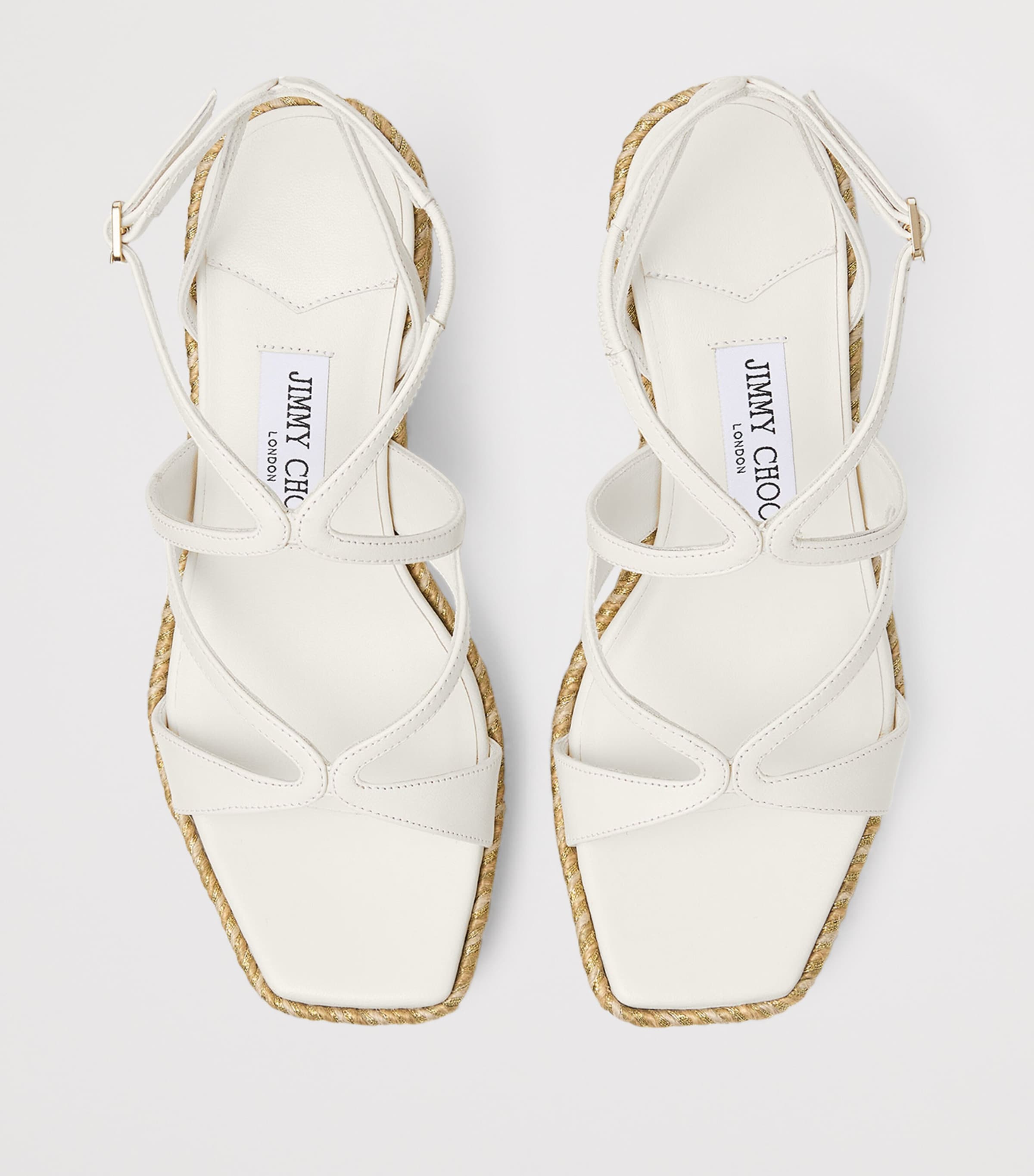 Jimmy Choo Ayla 85 Leather Wedge Sandals Latte Image 2