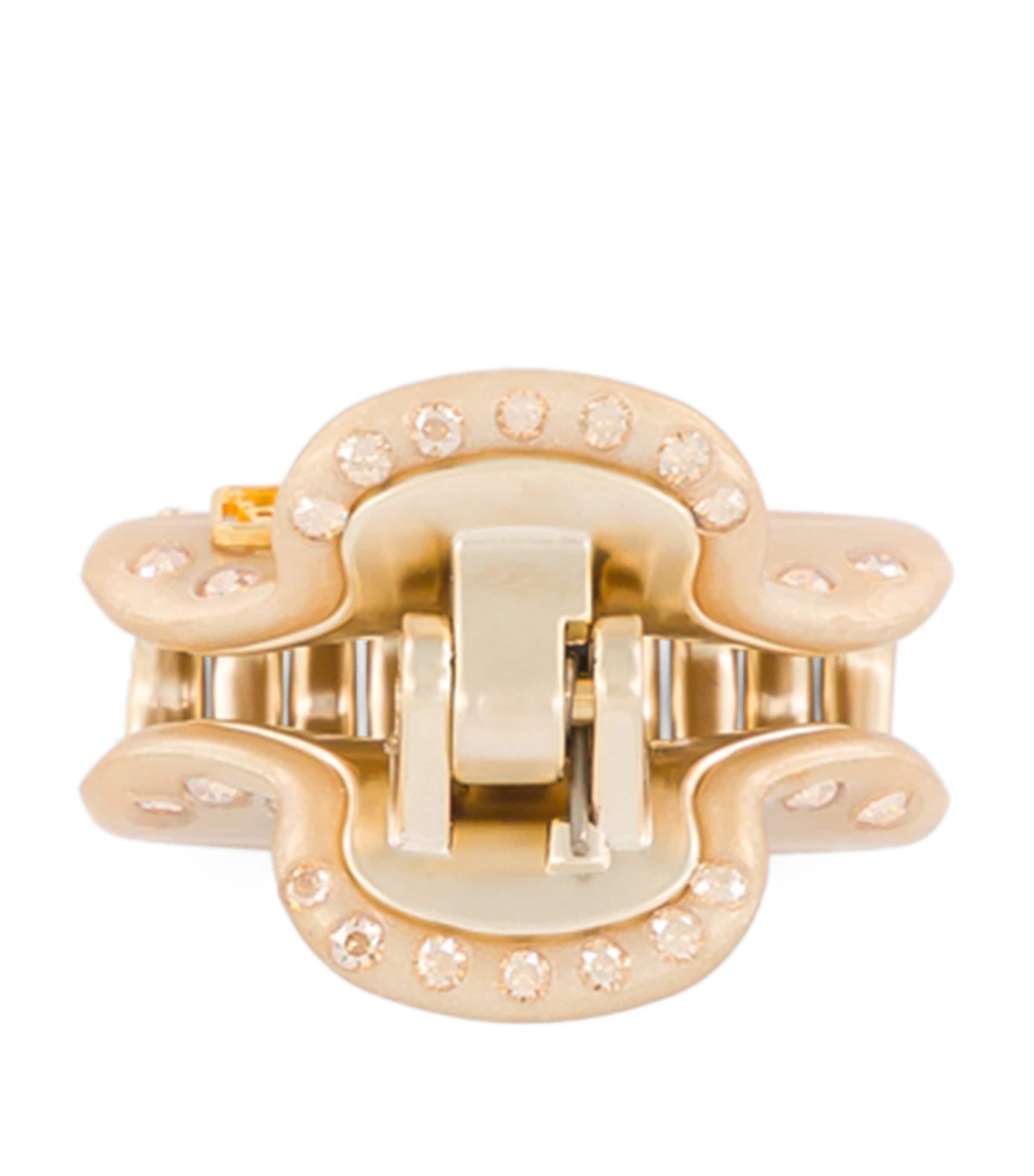 Gold-Plated Crystal-Embellished Claw Hair Clip X3- PAIL DORE/OR Image 3