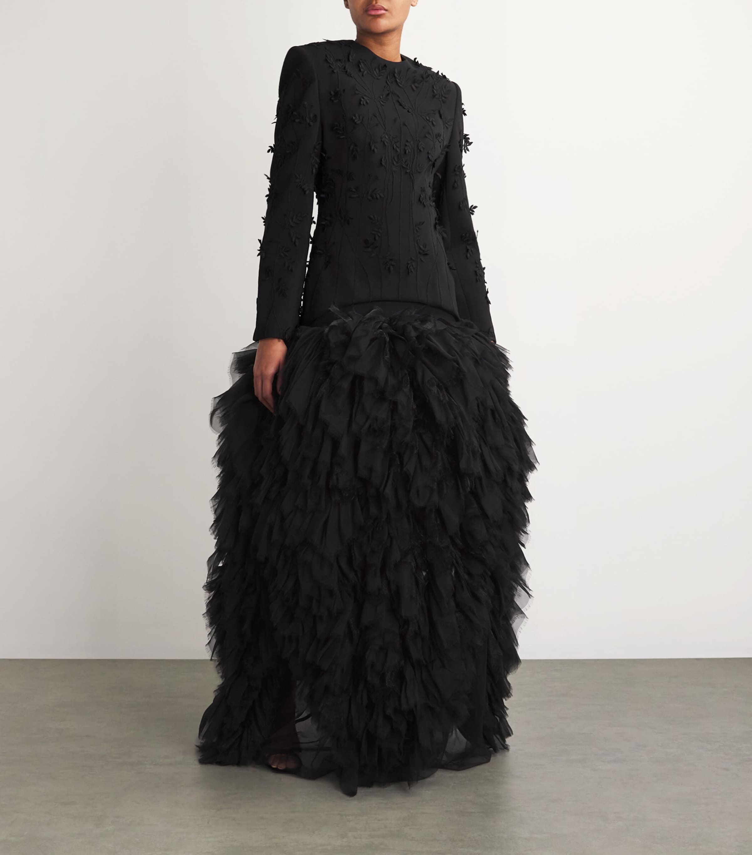 Amir Al Kasm Womens Jasmine Leaves Top Black Image 2