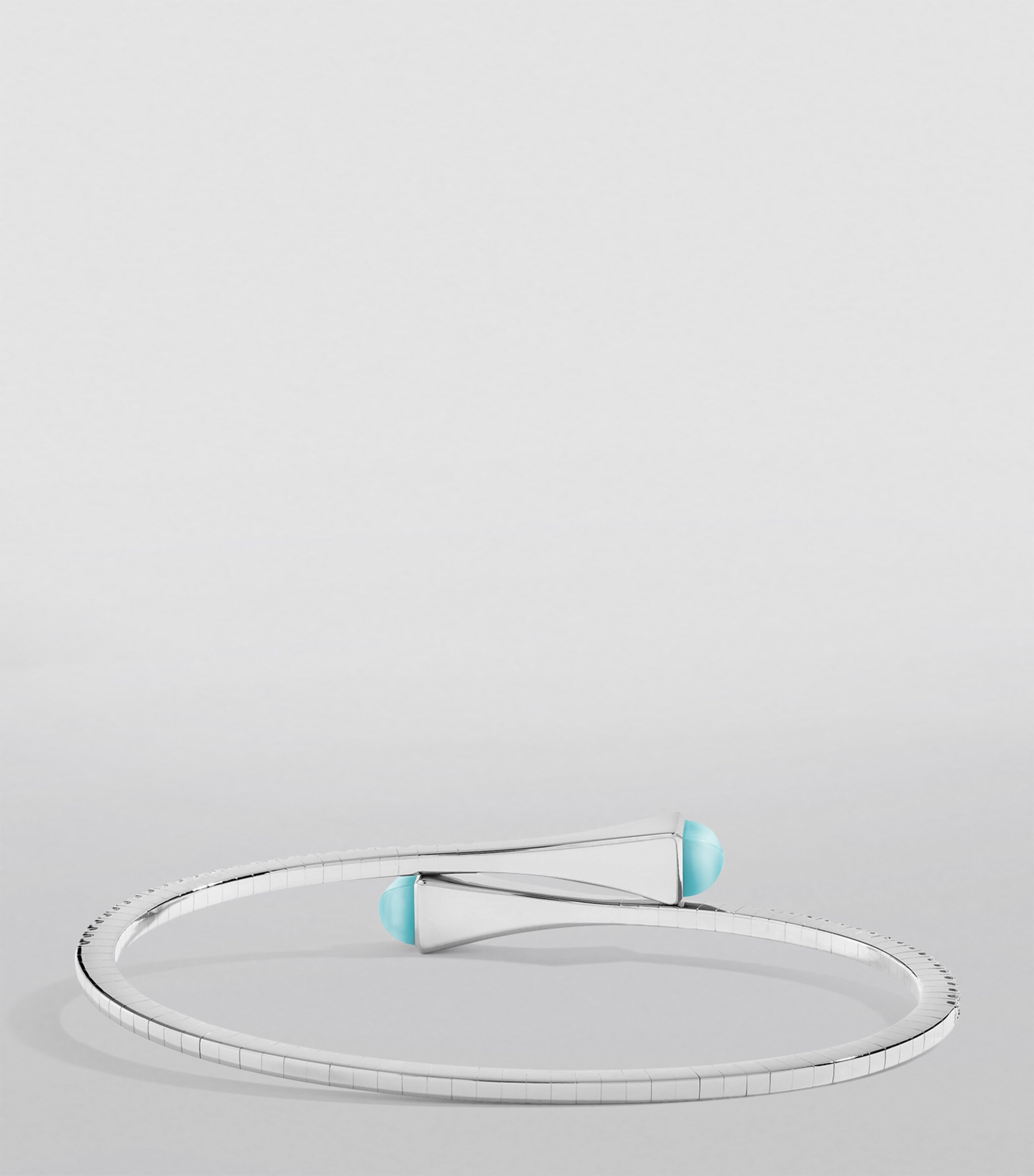 MARLI New York White Gold, Diamond and Sea Blue Chalcedony Slip-On Bracelet White Gold Image 2