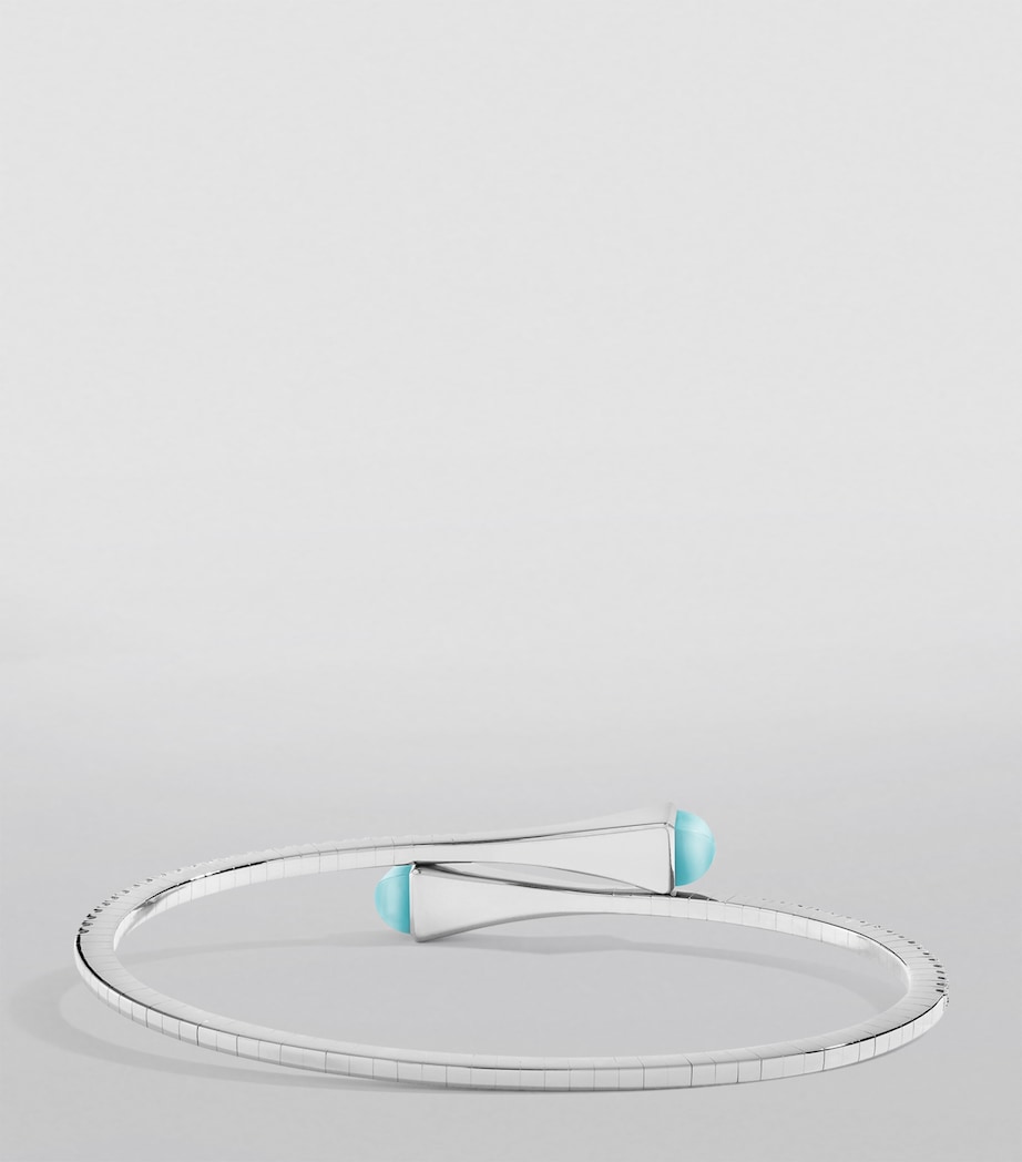 MARLI New York White Gold, Diamond and Sea Blue Chalcedony Slip-On Bracelet White Gold Image 2