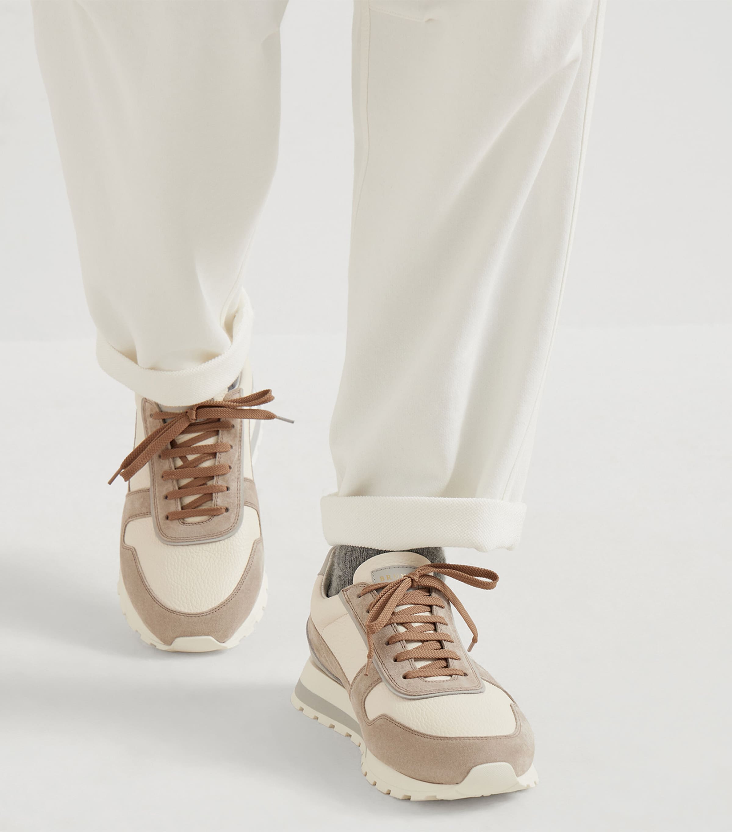 Suede-Calfskin Runner Sneakers CZZ12 Image 5