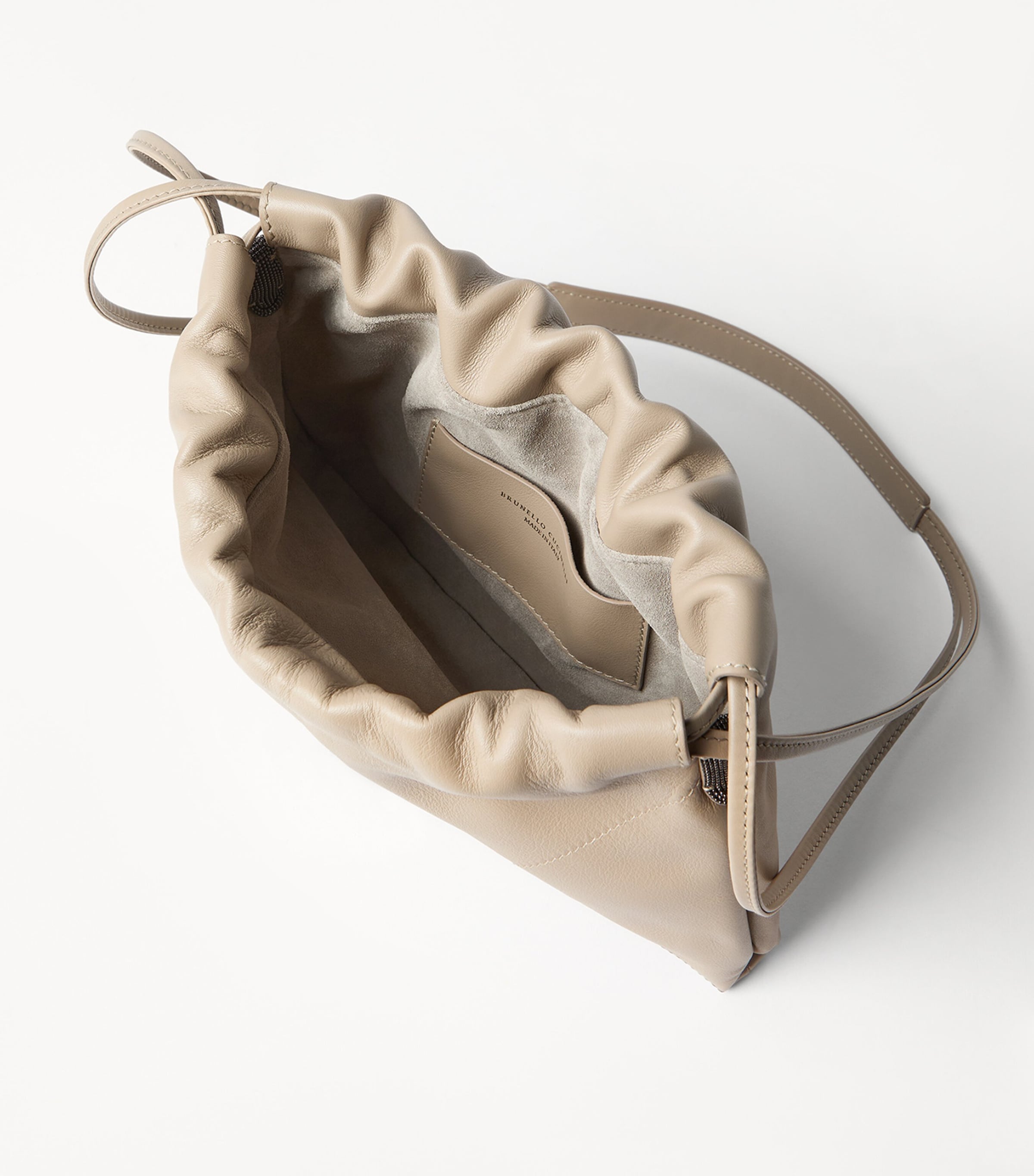 Leather Drawstring Cross-Body Bag C8922 Image 5