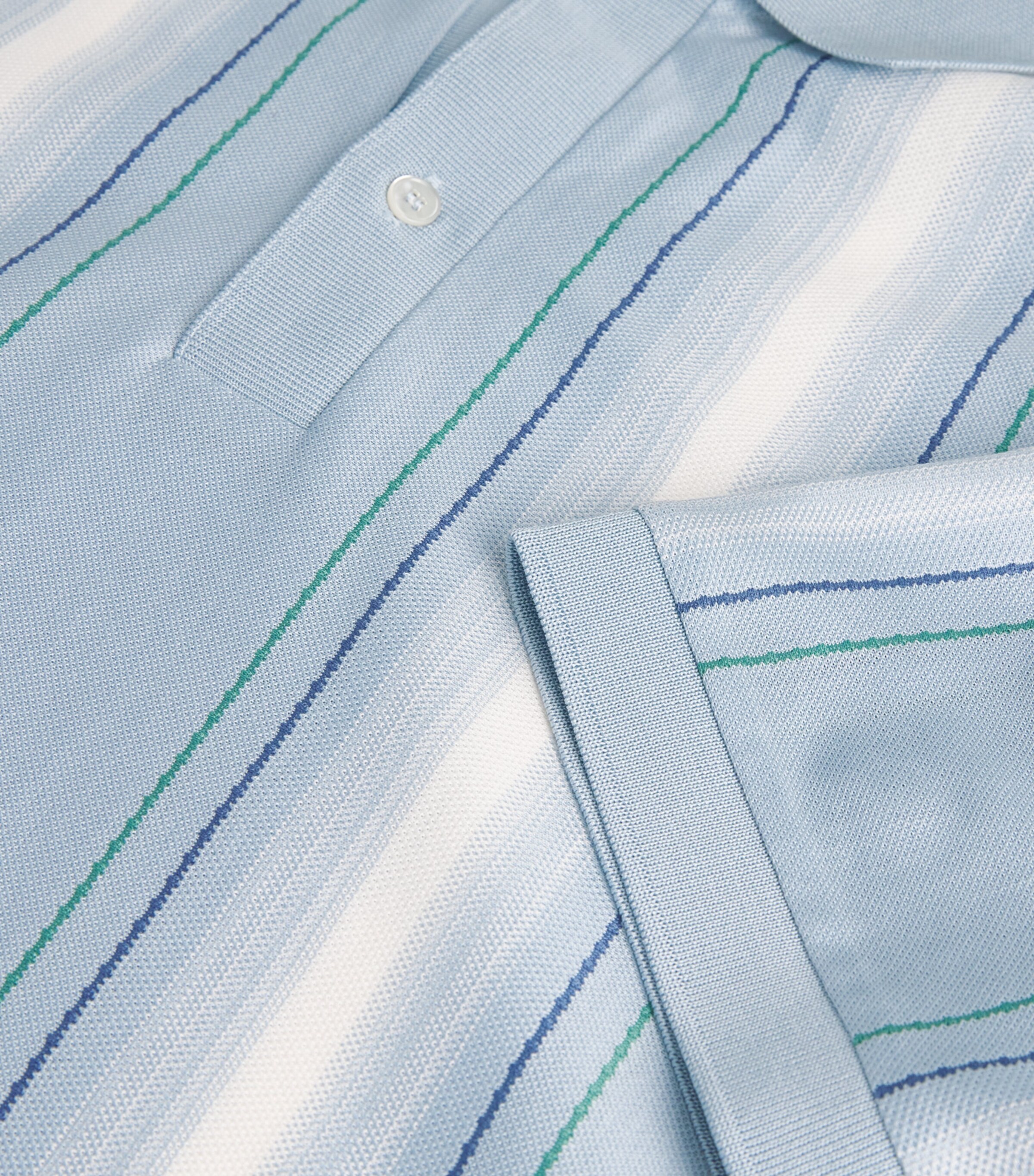 Paul Smith Mens Cotton Stripe Polo Shirt Blue Image 5