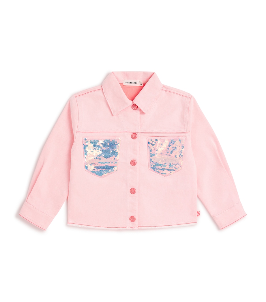 Sequin-Embellished Denim Jacket (2-12 Years) S51PINK OFF WHITE Image 1
