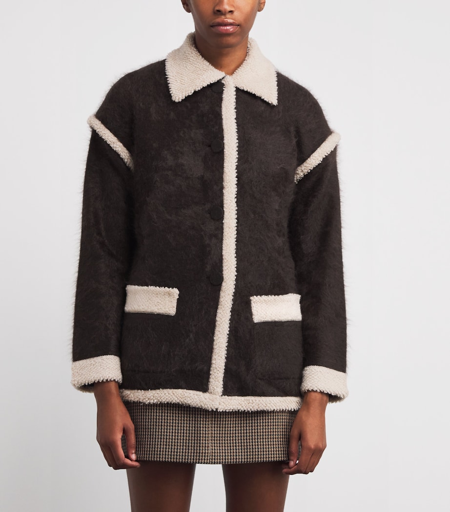 Cashmere Bouclé-Trim Grizzly Jacket BURNT COCOA/OATMEAL Image 3