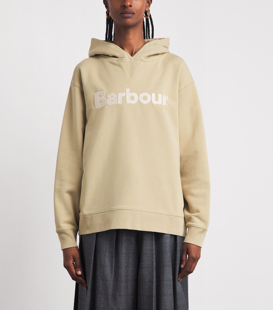 Barbour Womens Cotton Logo Hartland Hoodie Warm Trench Image 4
