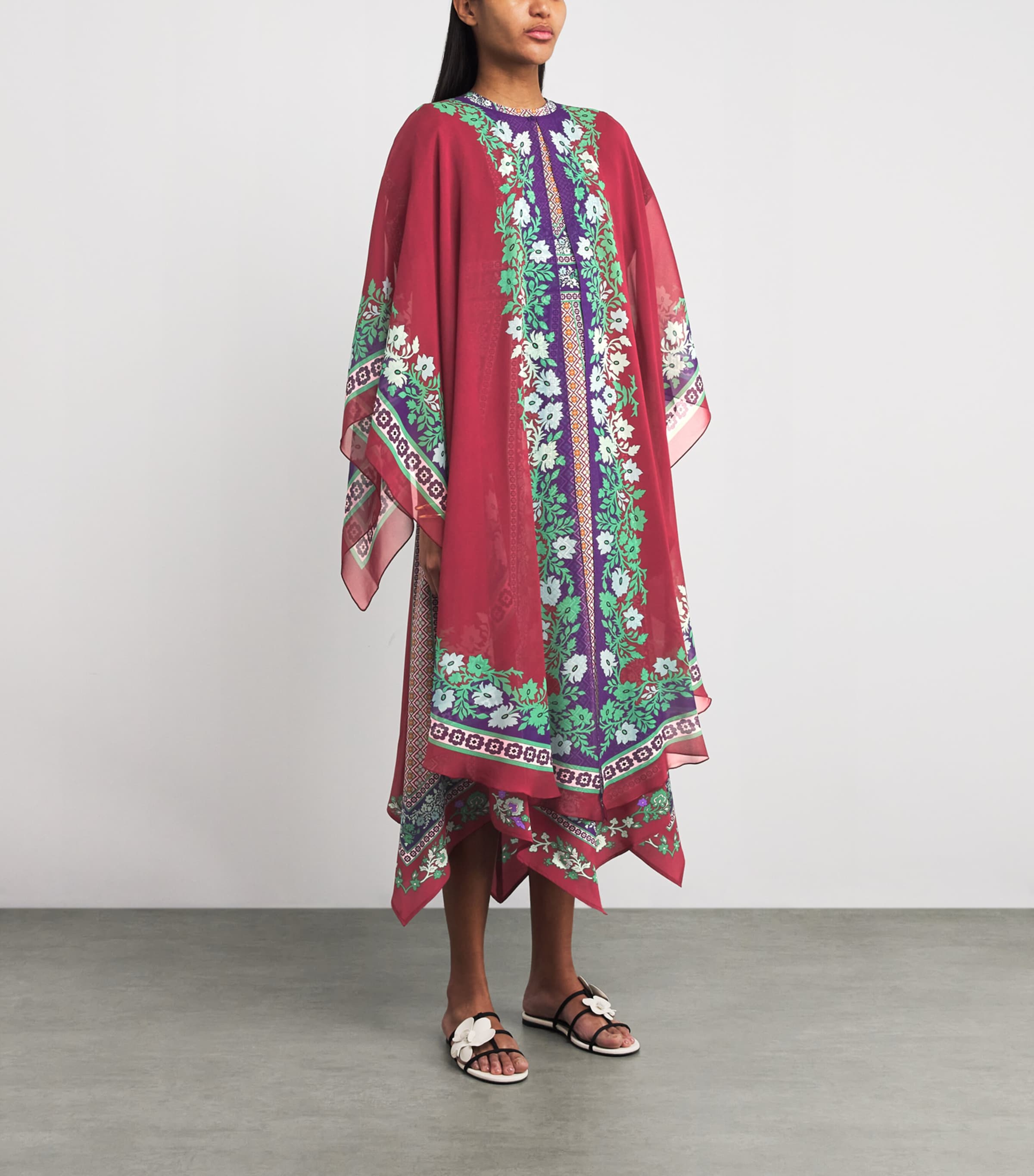 Silk Chiffon Printed Cape RE01REGALIA PLACEE Image 3