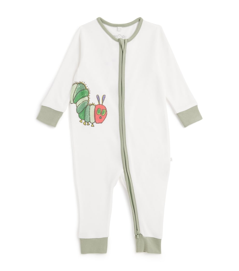 Organic Cotton-Bamboo The Very Hungry Caterpillar All-In-One (0-18 Months) CATERPILLAR & WHITE Image 1