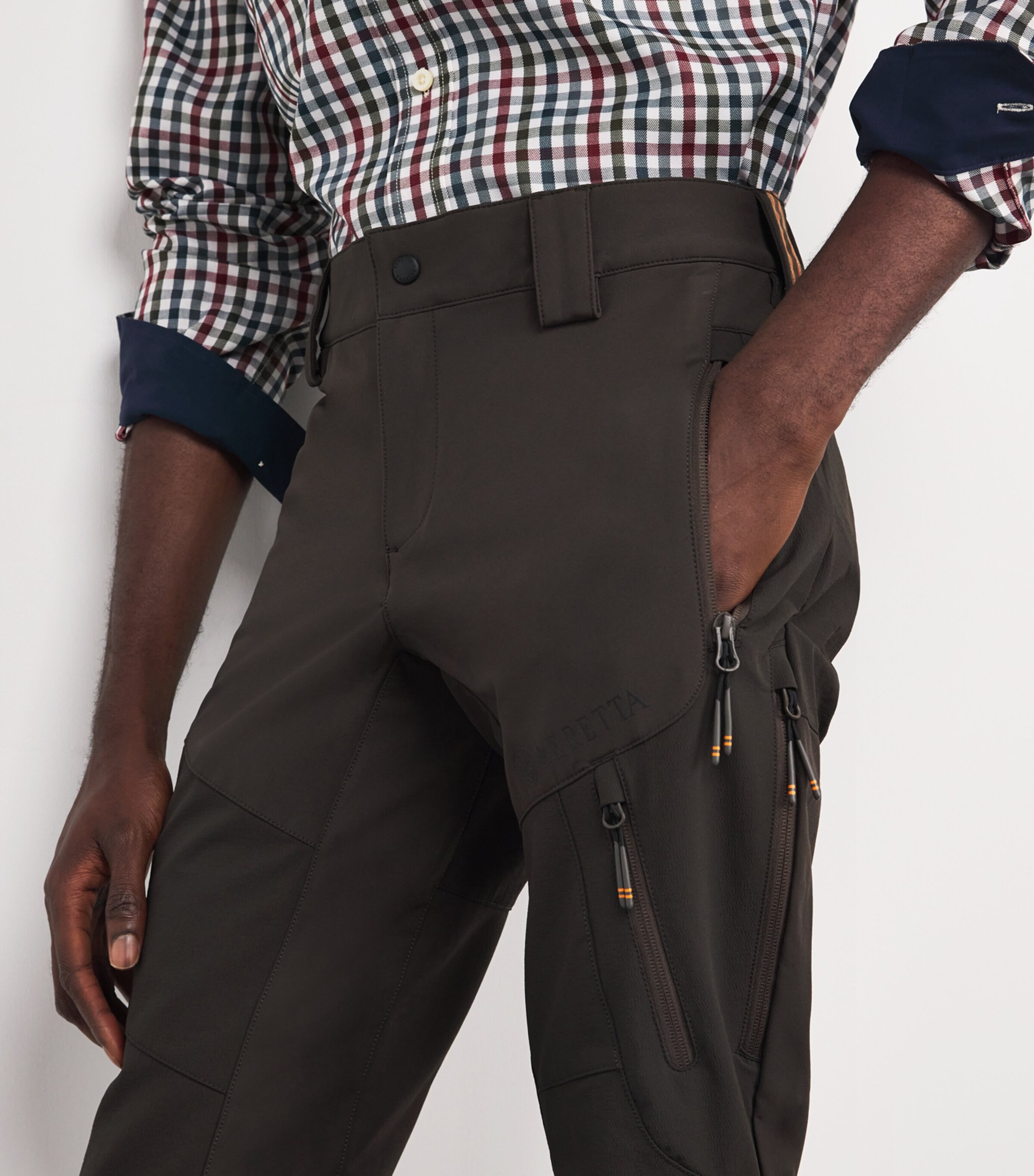 Merino Wool Half-Zip Sweater 08AA:BROWN BARK Image 6