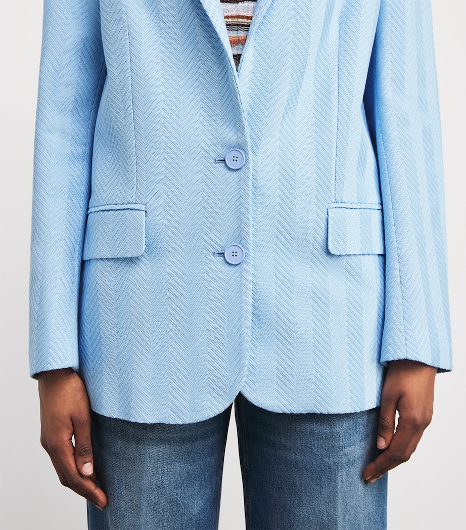 Missoni Womens Cotton-Blend Zigzag Blazer Open Air Image 6