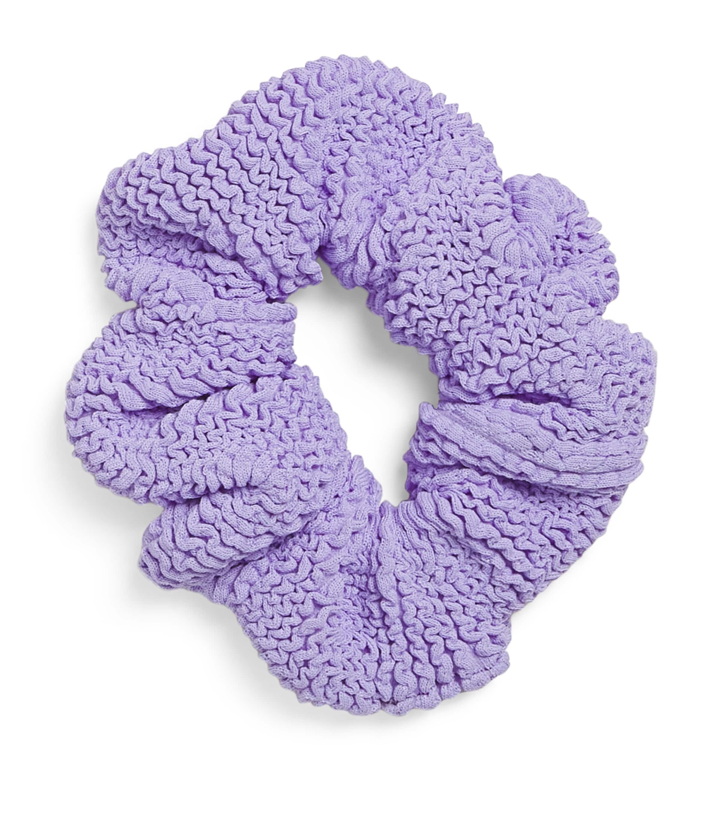 Shop Hunza G Crinkle Scrunchie In Purple