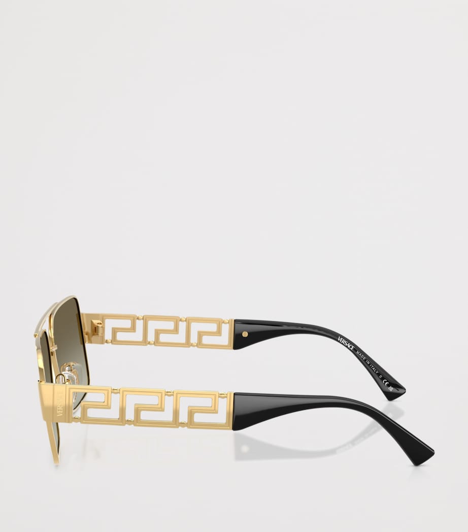 Wire-Frame Rectangular Sunglasses 10028E Image 3