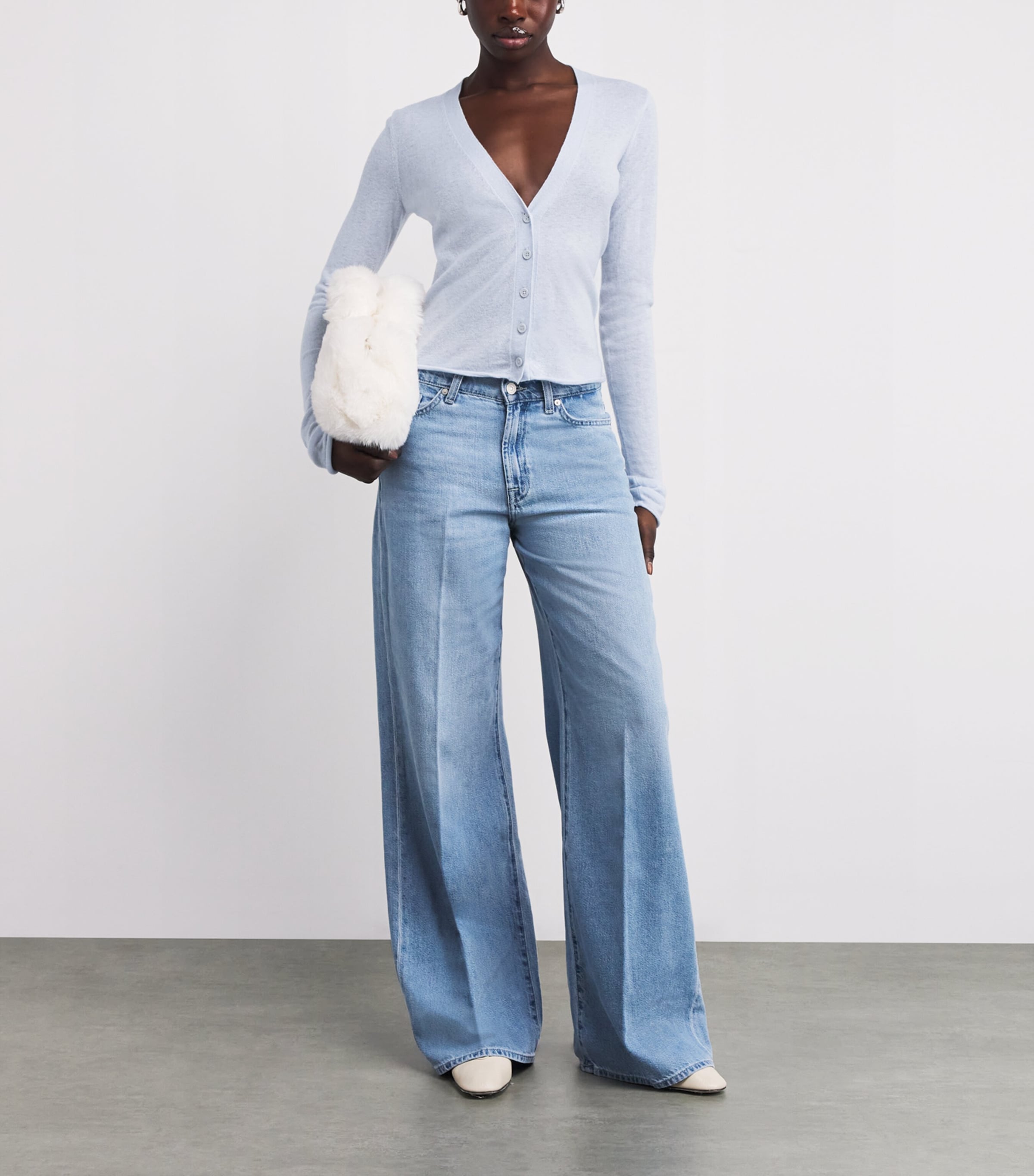 Cashmere Sheer Cardigan PEARL Image 2